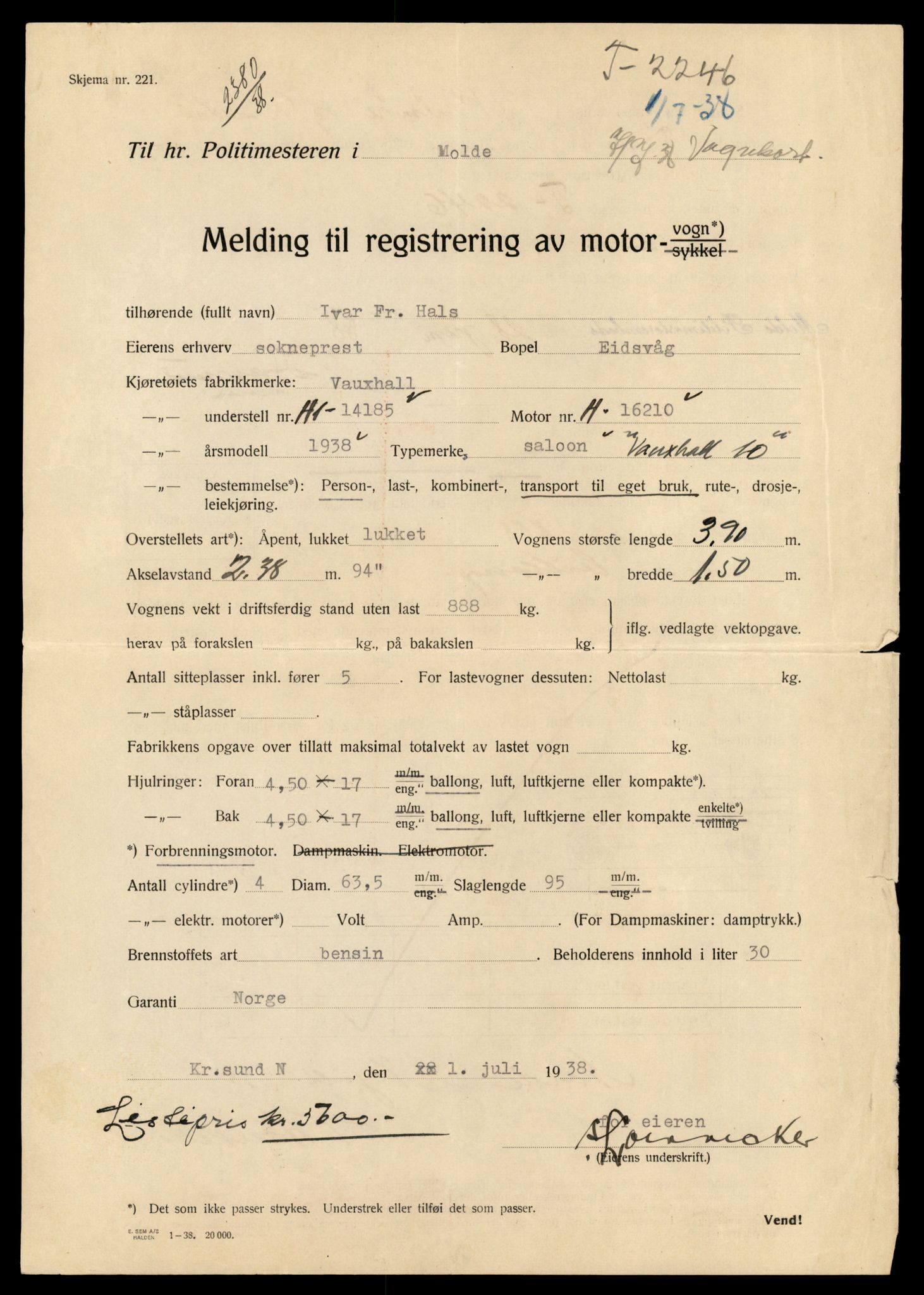 Møre og Romsdal vegkontor - Ålesund trafikkstasjon, AV/SAT-A-4099/F/Fe/L0042: Registreringskort for kjøretøy T 13906 - T 14079, 1927-1998, p. 2561