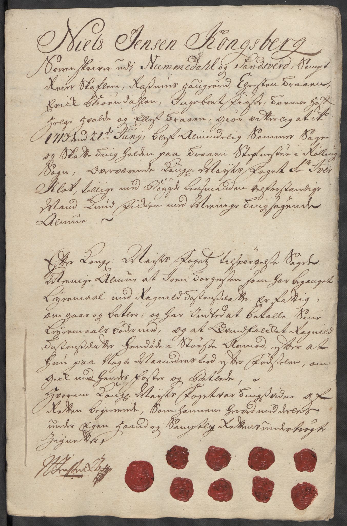 Rentekammeret inntil 1814, Reviderte regnskaper, Fogderegnskap, AV/RA-EA-4092/R24/L1589: Fogderegnskap Numedal og Sandsvær, 1714, p. 271