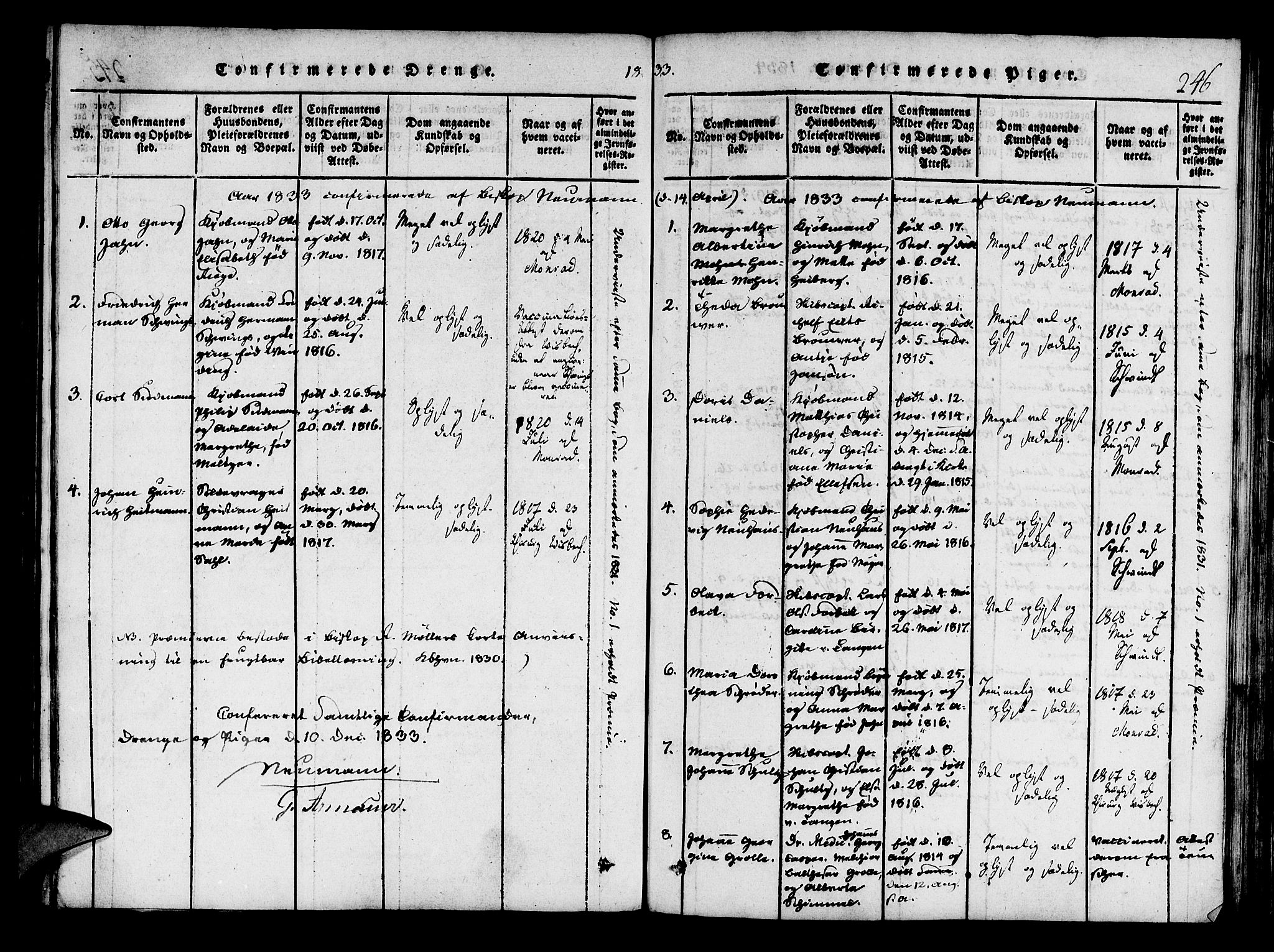Mariakirken Sokneprestembete, SAB/A-76901/H/Haa/L0005: Parish register (official) no. A 5, 1815-1845, p. 246