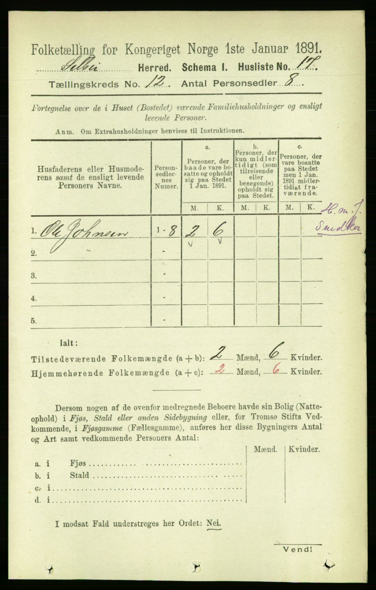 RA, 1891 census for 1664 Selbu, 1891, p. 4388