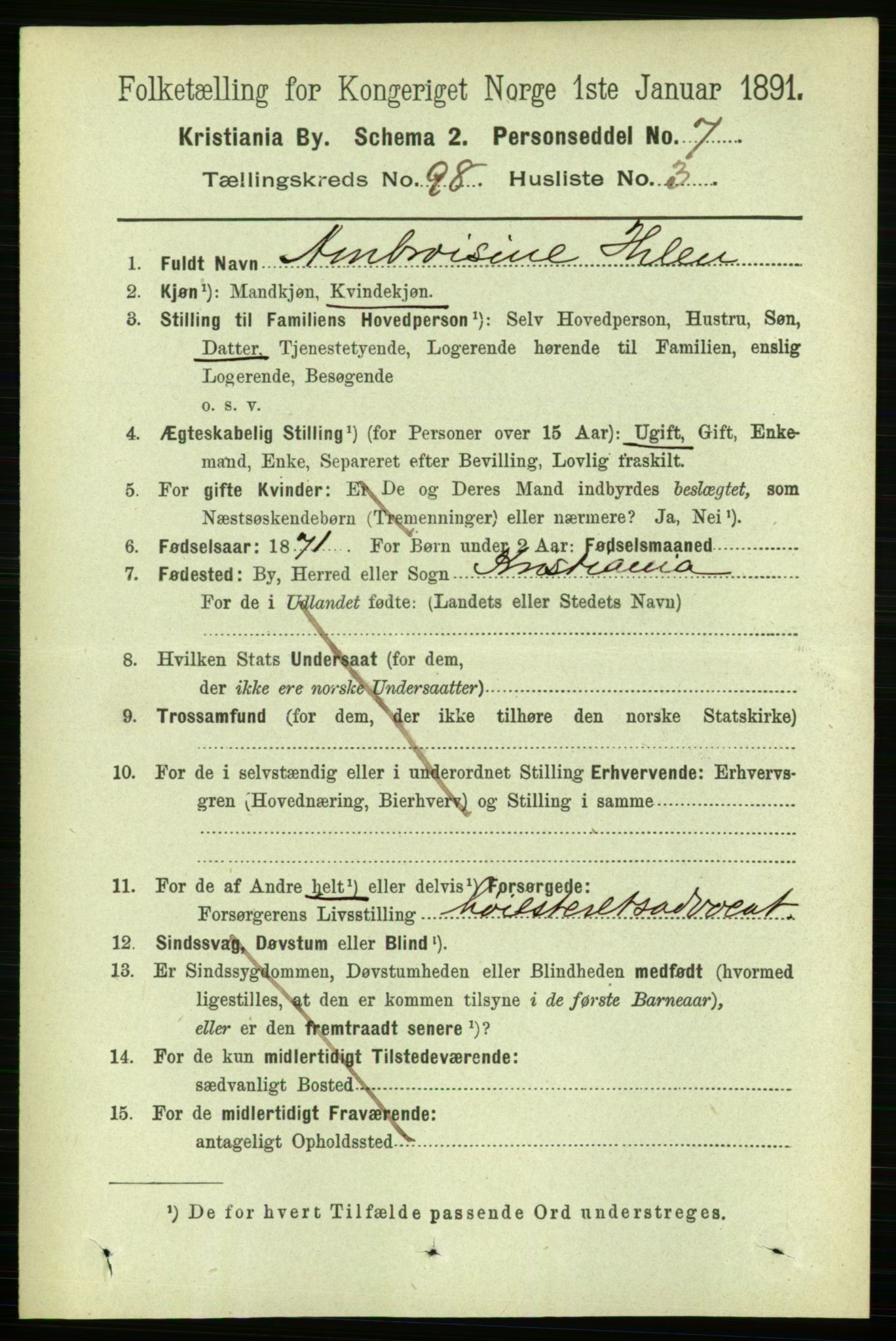 RA, 1891 census for 0301 Kristiania, 1891, p. 47776