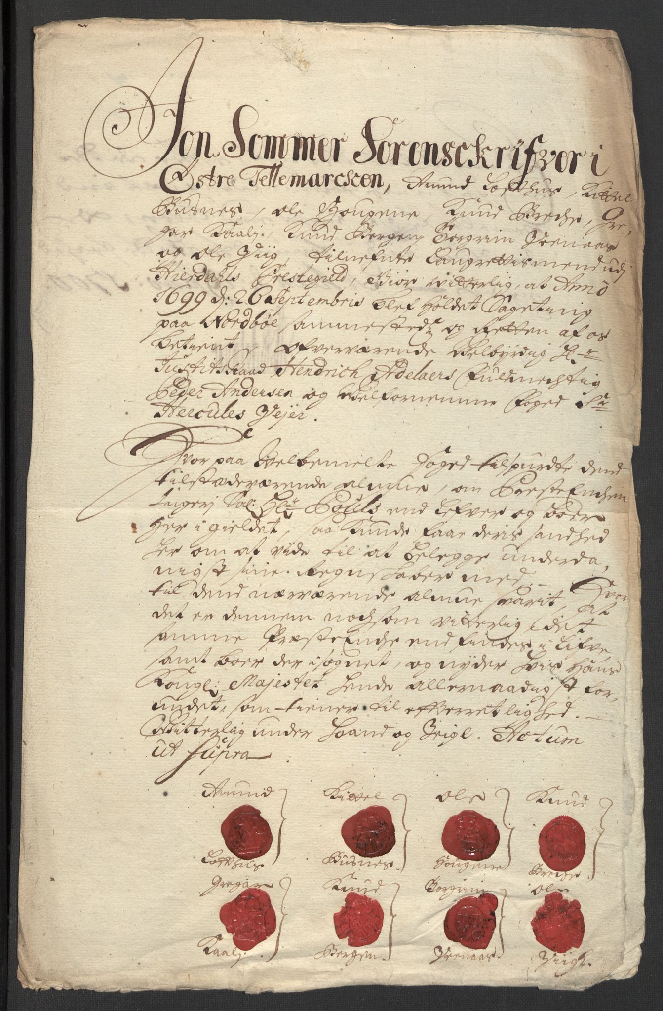 Rentekammeret inntil 1814, Reviderte regnskaper, Fogderegnskap, RA/EA-4092/R36/L2101: Fogderegnskap Øvre og Nedre Telemark og Bamble, 1699, p. 252