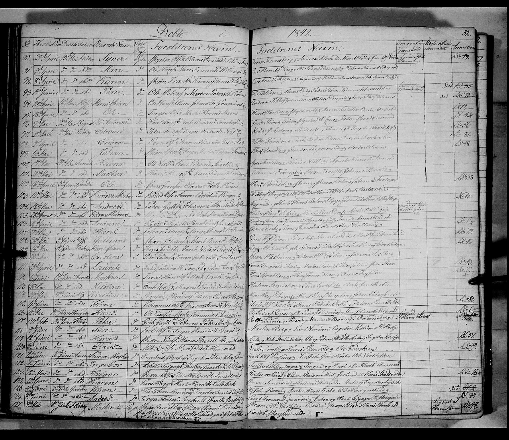 Land prestekontor, AV/SAH-PREST-120/H/Ha/Hab/L0002: Parish register (copy) no. 2, 1833-1849, p. 52