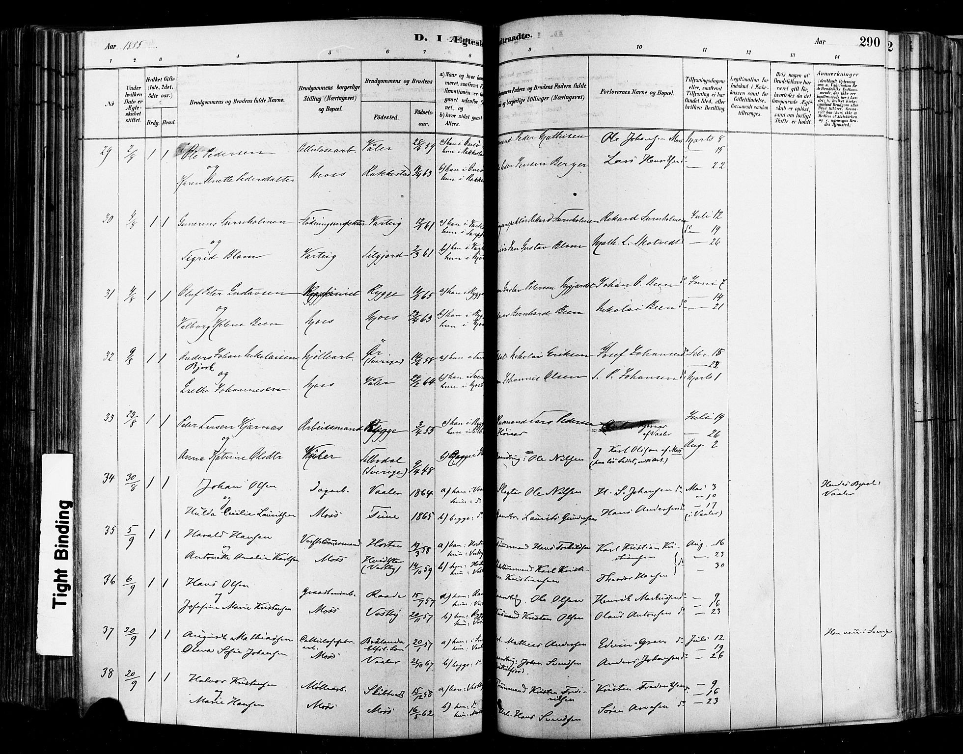 Moss prestekontor Kirkebøker, AV/SAO-A-2003/F/Fb/L0001: Parish register (official) no. II 1, 1878-1886, p. 290