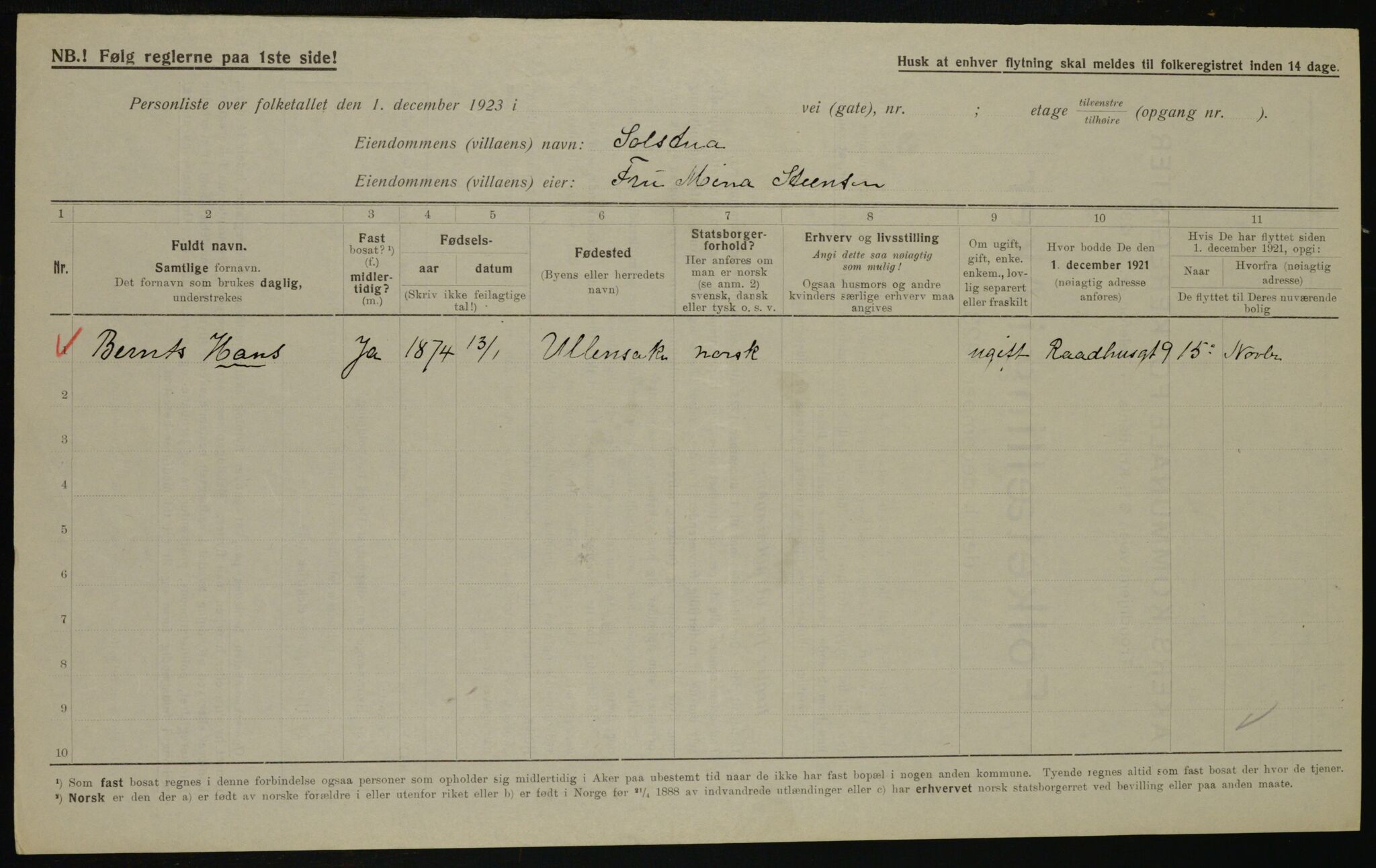 , Municipal Census 1923 for Aker, 1923, p. 37041