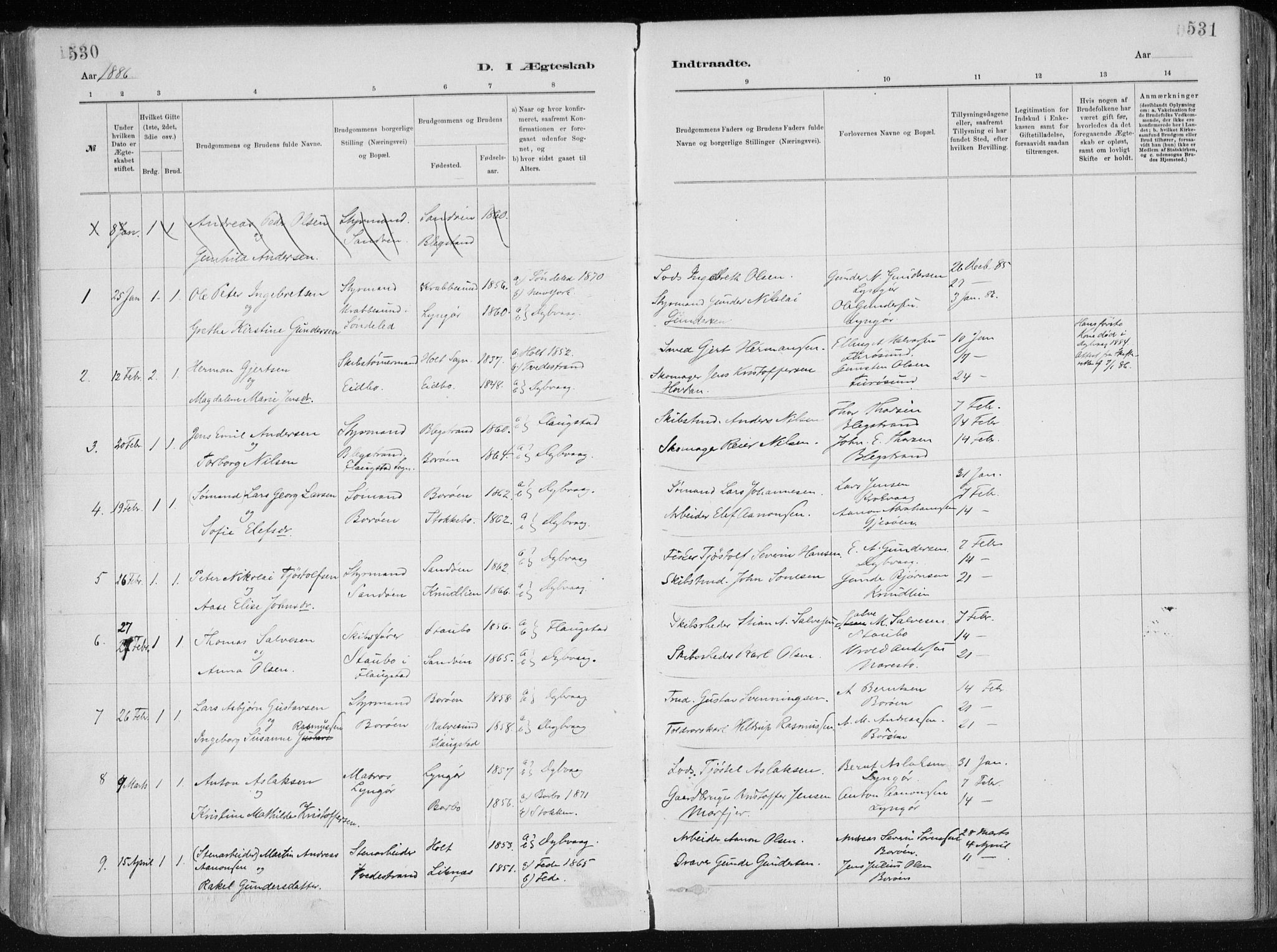 Dypvåg sokneprestkontor, AV/SAK-1111-0007/F/Fa/Faa/L0008: Parish register (official) no. A 8, 1885-1906, p. 530-531