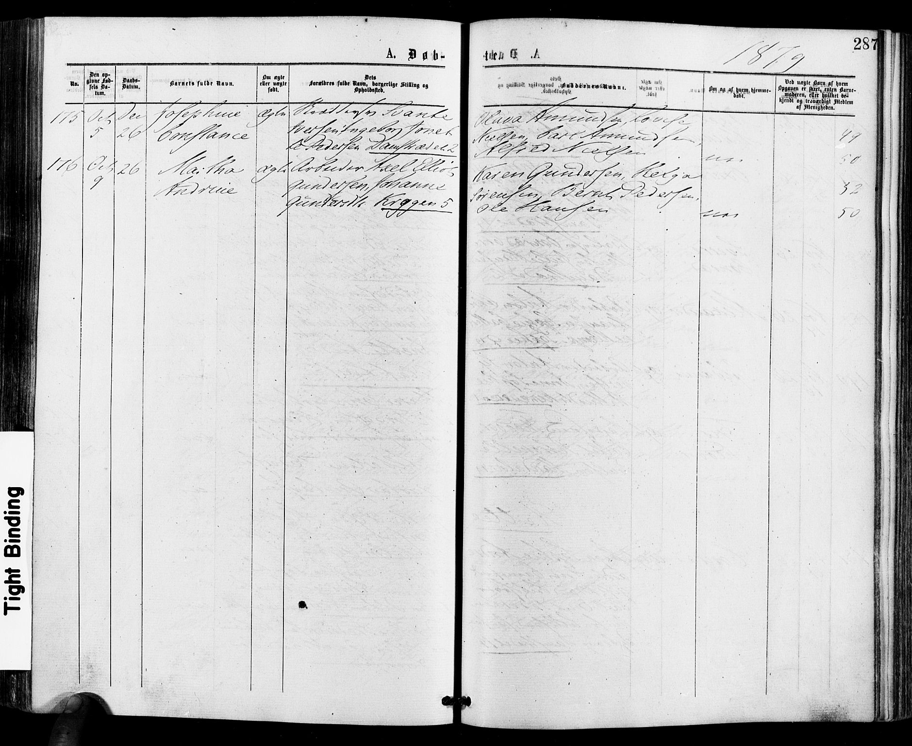 Gamle Aker prestekontor Kirkebøker, AV/SAO-A-10617a/F/L0004: Parish register (official) no. 4, 1872-1879, p. 287