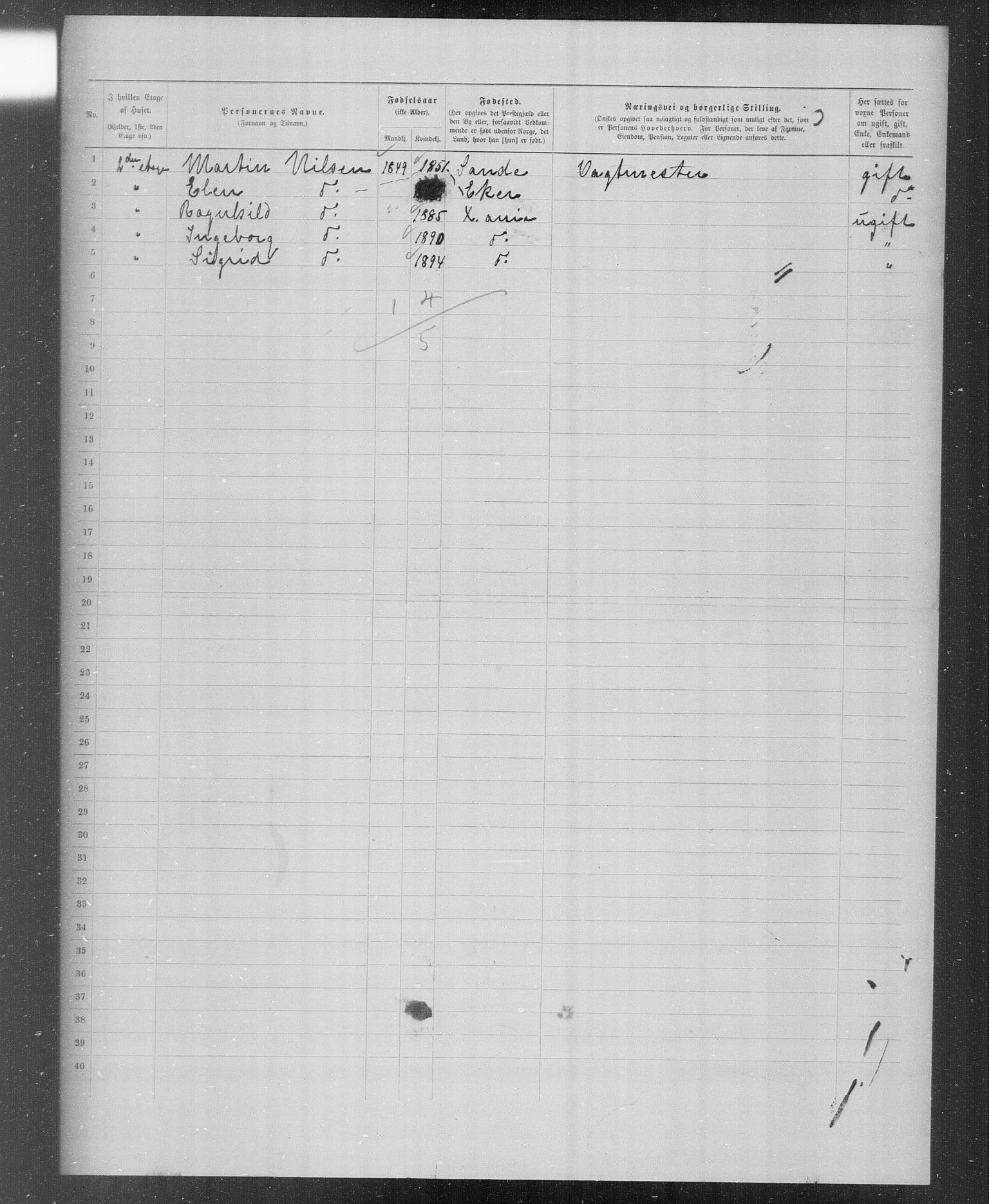 OBA, Municipal Census 1899 for Kristiania, 1899, p. 5103