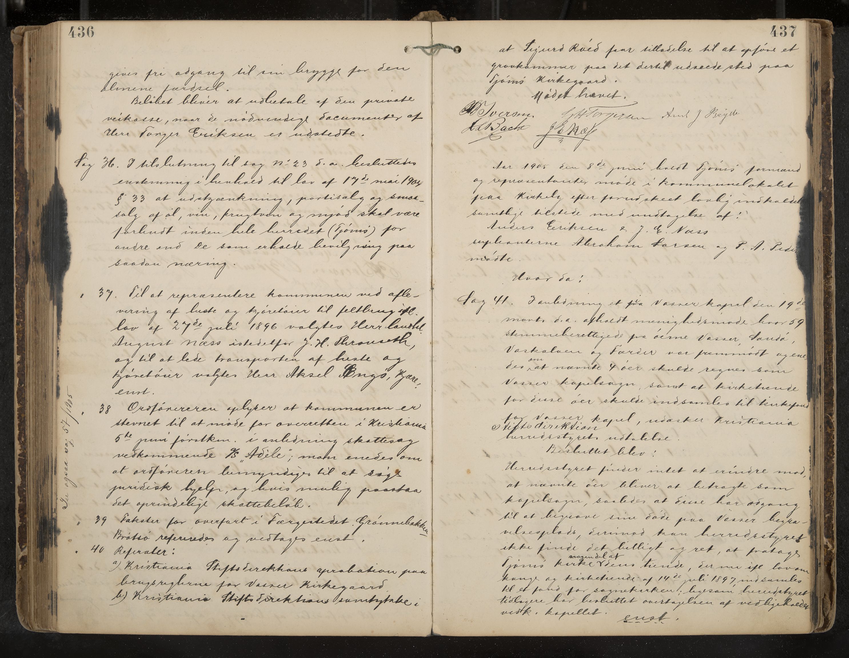 Tjøme formannskap og sentraladministrasjon, IKAK/0723021-1/A/L0003: Møtebok, 1886-1915, p. 436-437