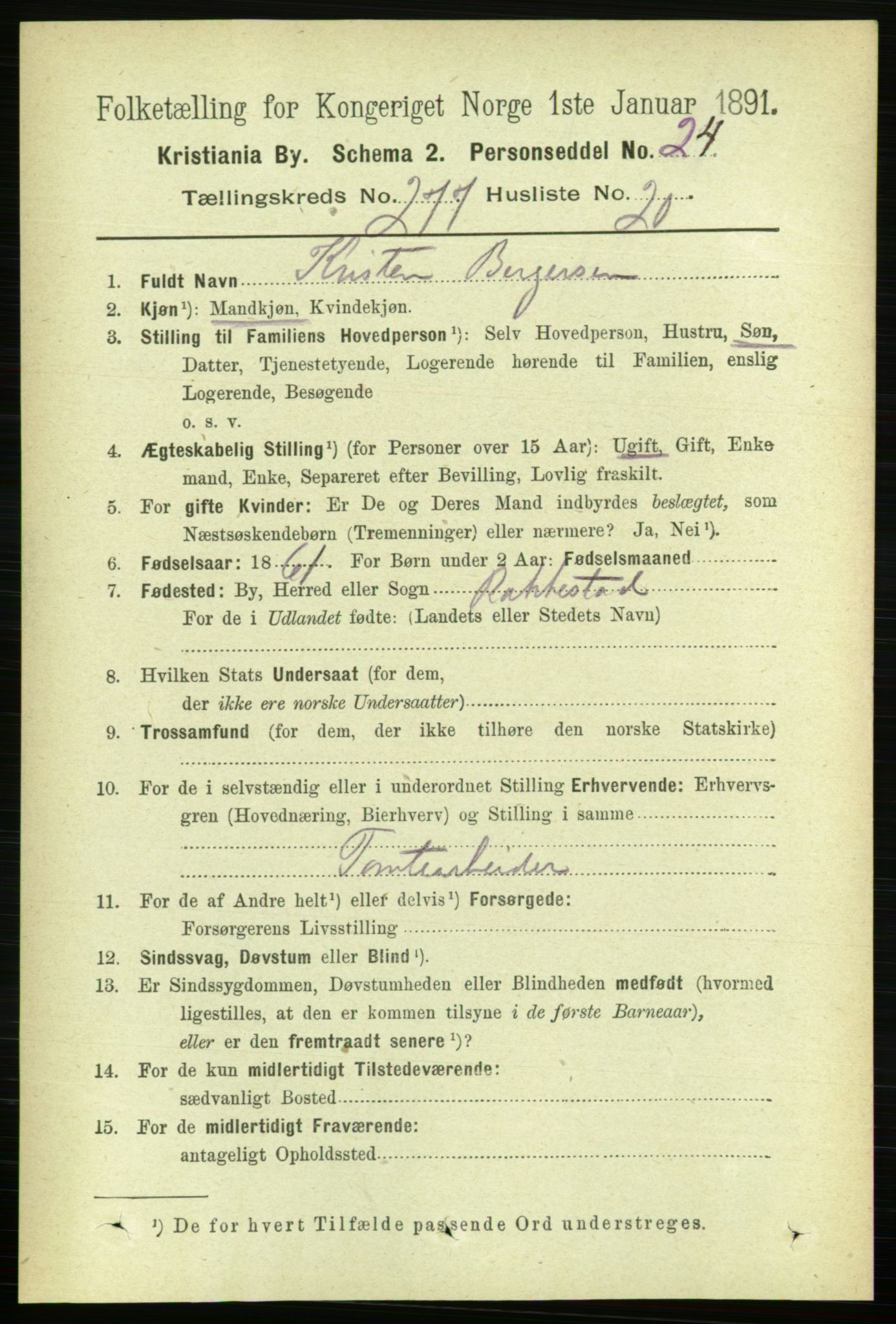 RA, 1891 census for 0301 Kristiania, 1891, p. 168514