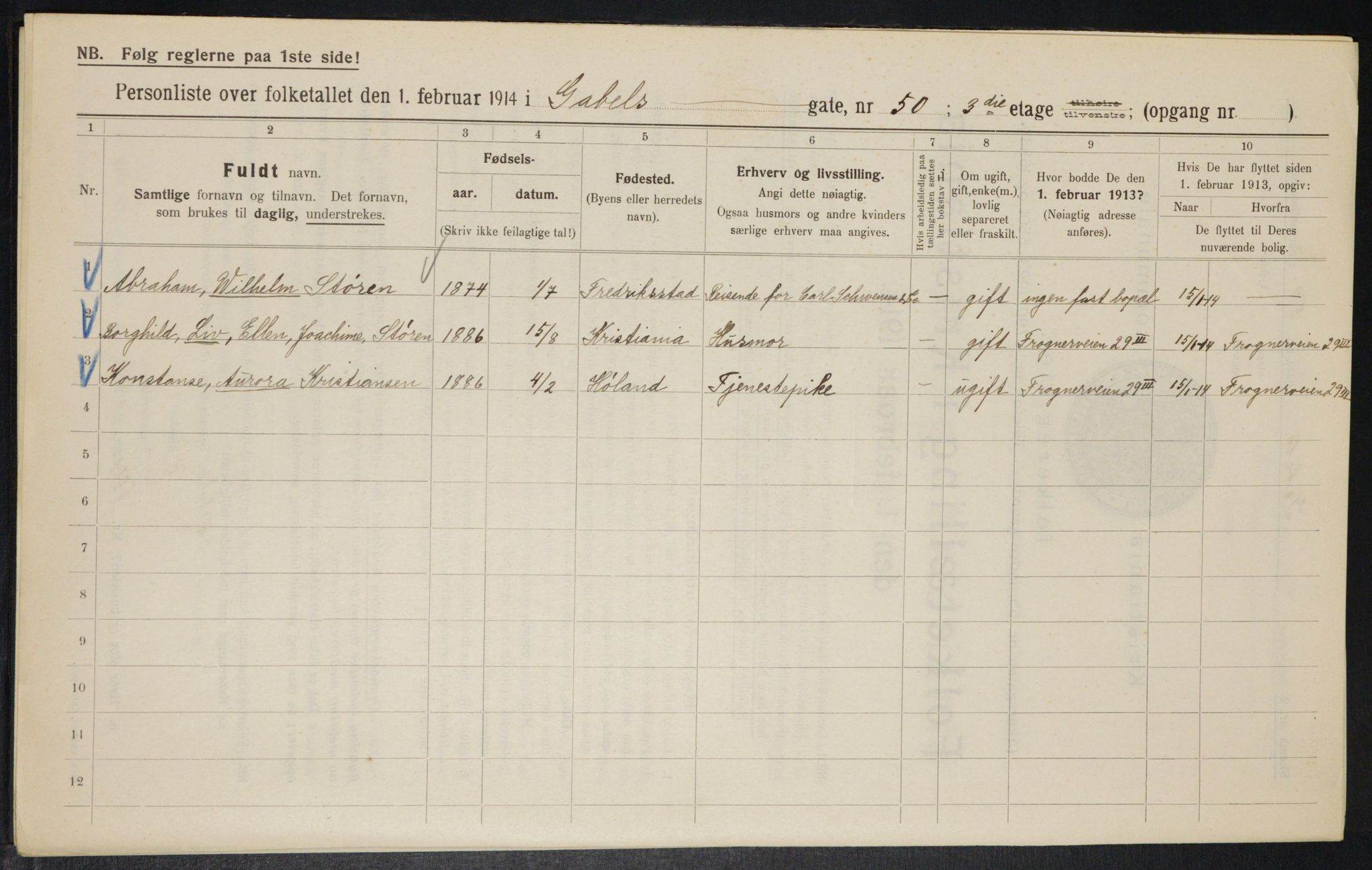 OBA, Municipal Census 1914 for Kristiania, 1914, p. 28904