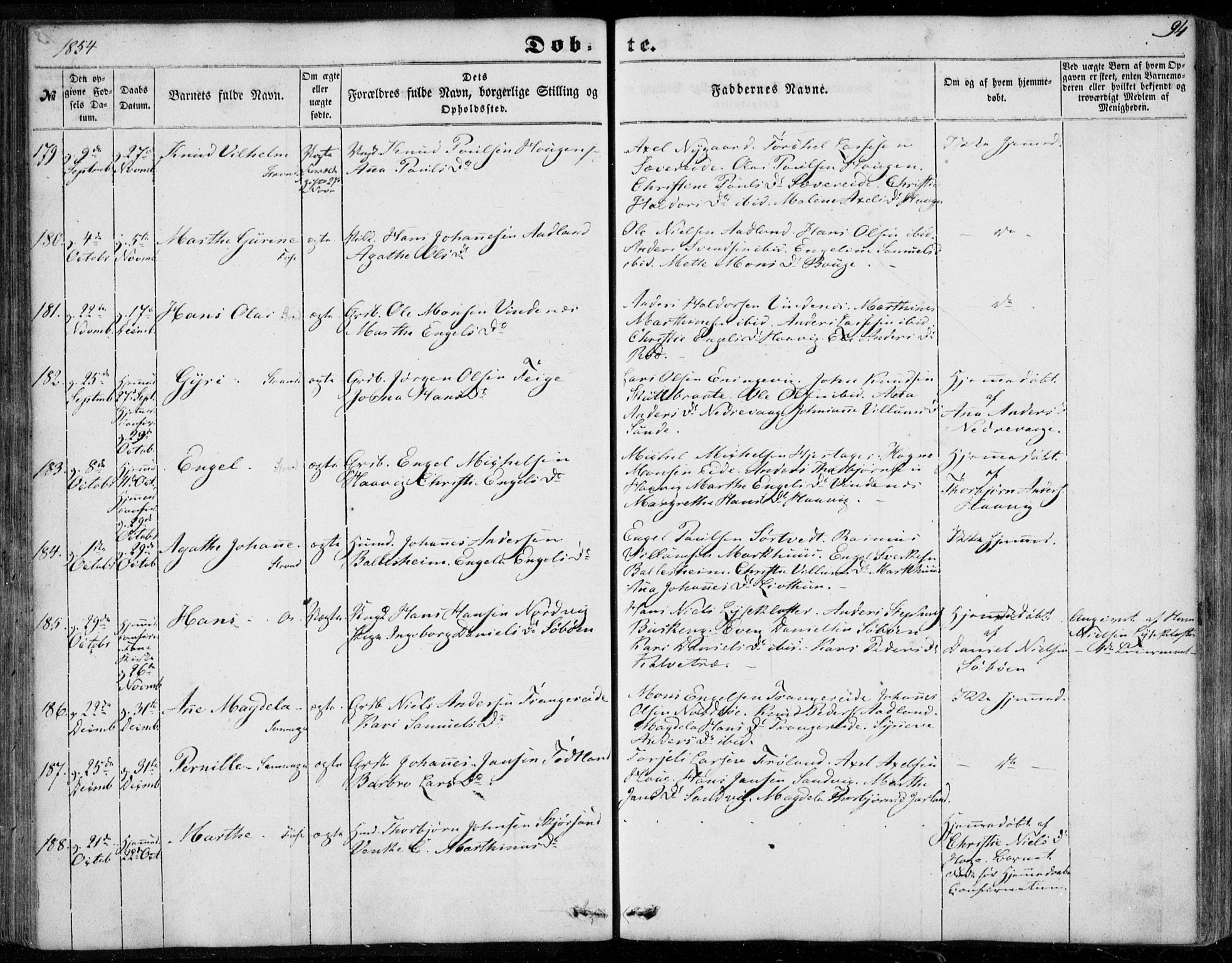 Os sokneprestembete, SAB/A-99929: Parish register (official) no. A 16, 1851-1859, p. 94