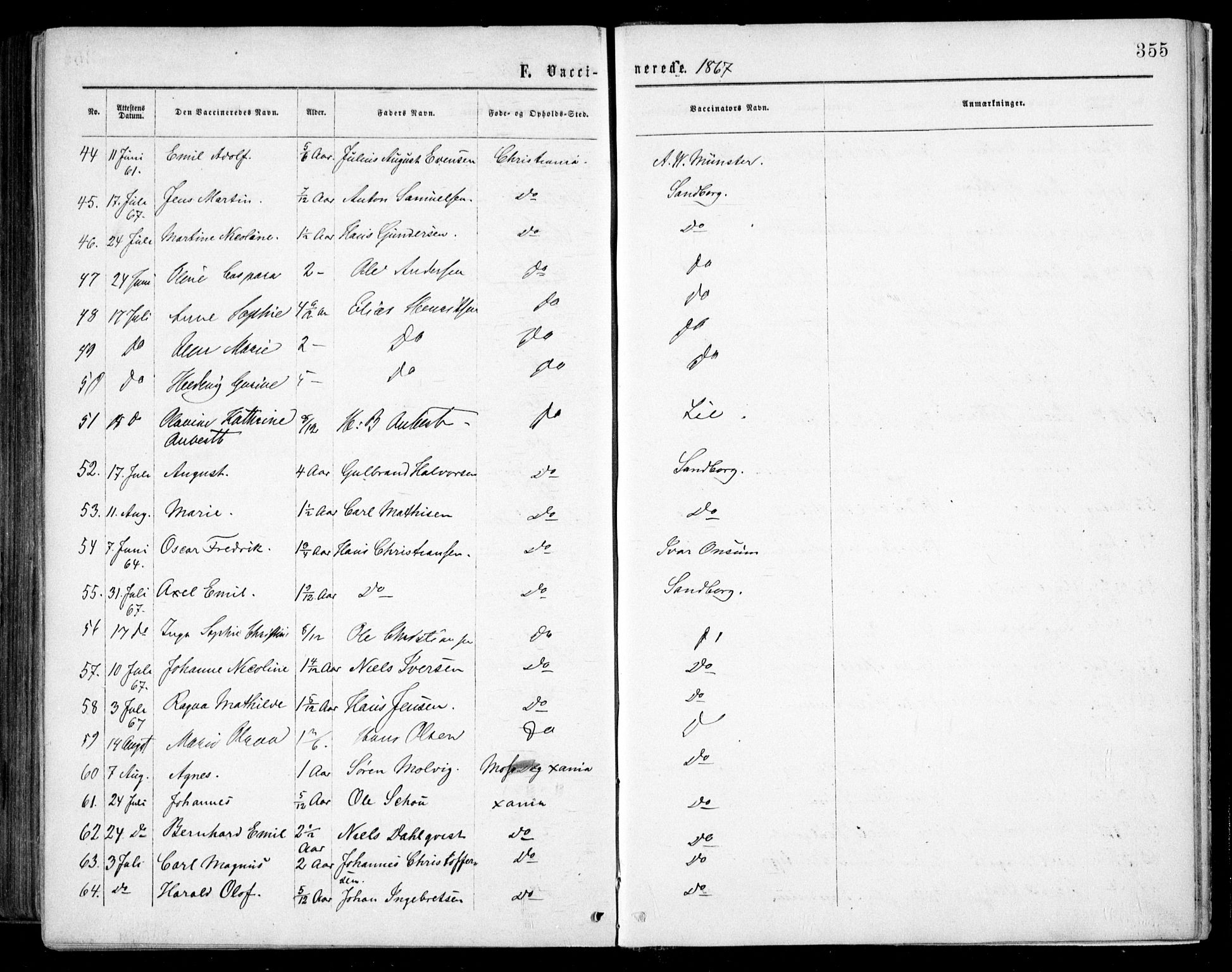 Grønland prestekontor Kirkebøker, AV/SAO-A-10848/F/Fa/L0002: Parish register (official) no. 2, 1862-1868, p. 355