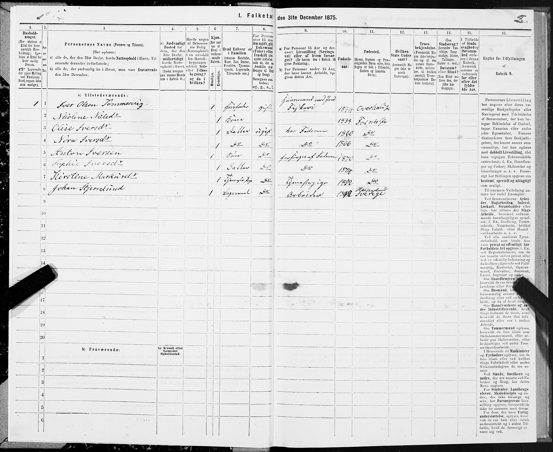 SAT, 1875 census for 1748P Fosnes, 1875, p. 1002