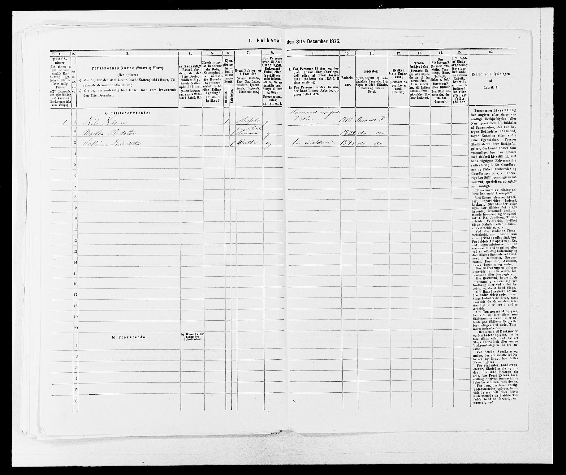 SAB, 1875 census for 1218P Finnås, 1875, p. 1104