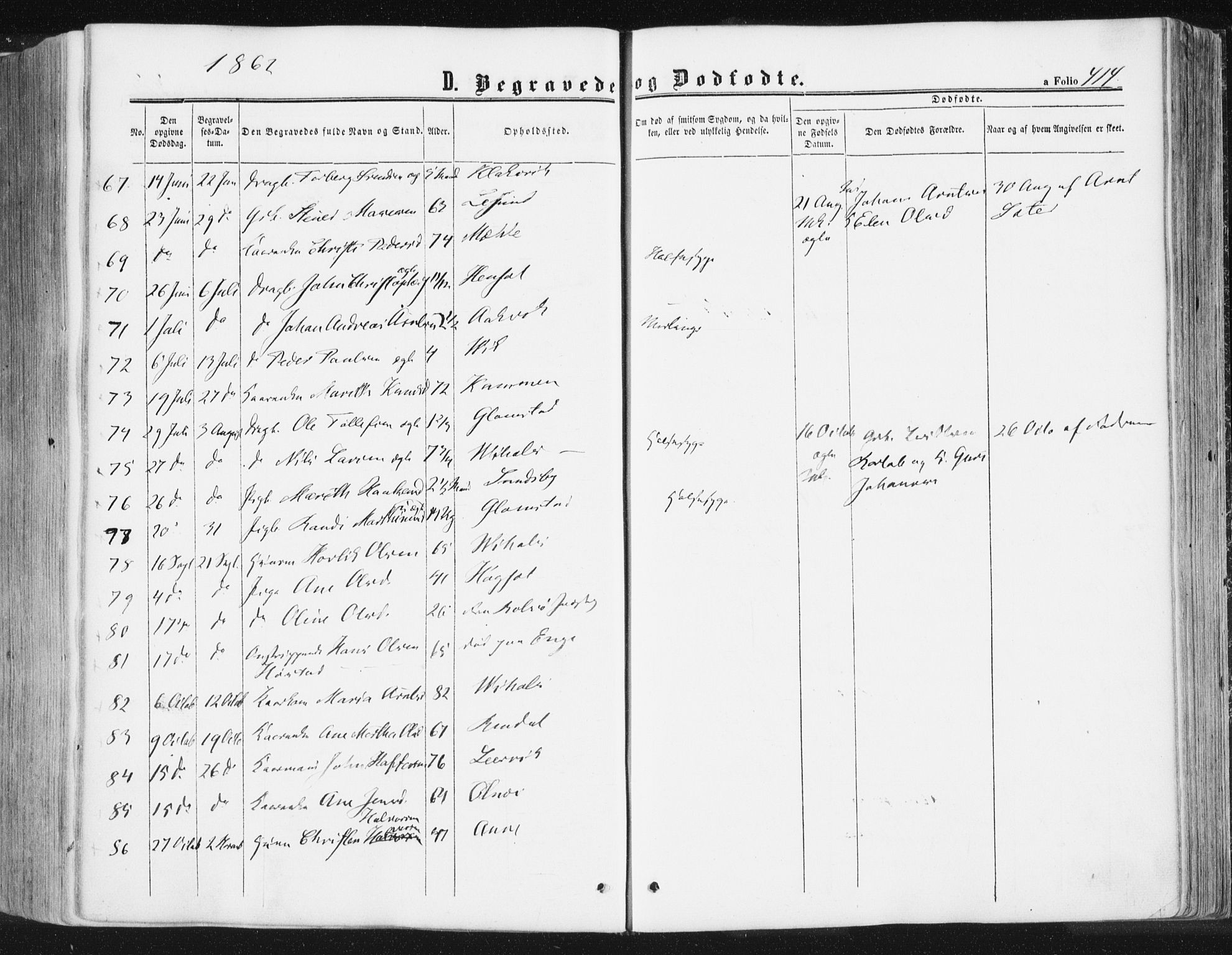 Ministerialprotokoller, klokkerbøker og fødselsregistre - Møre og Romsdal, AV/SAT-A-1454/578/L0905: Parish register (official) no. 578A04, 1859-1877, p. 414