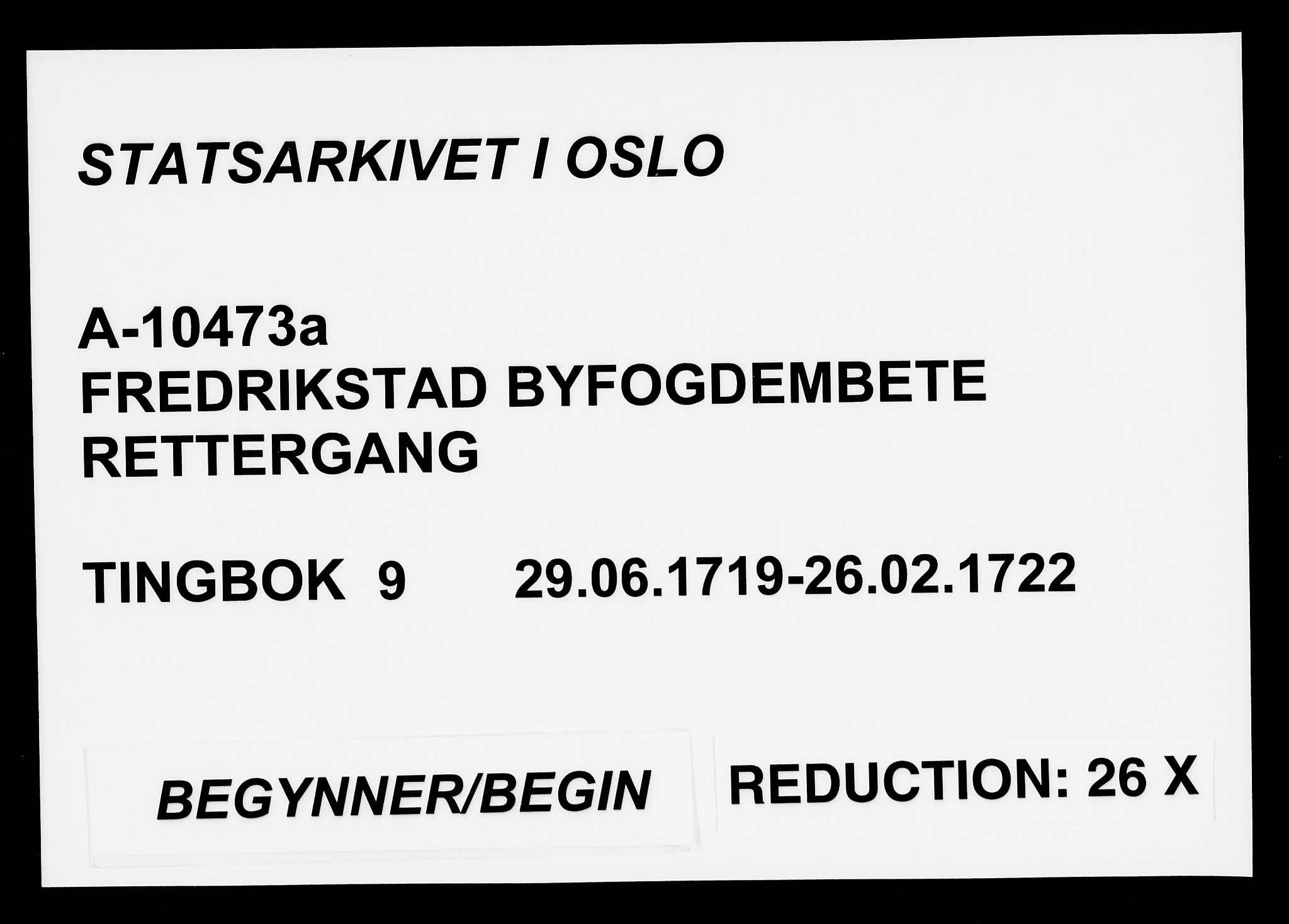 Fredrikstad byfogd, SAO/A-10473a/F/Fb/L0009: Tingbok, 1719-1722