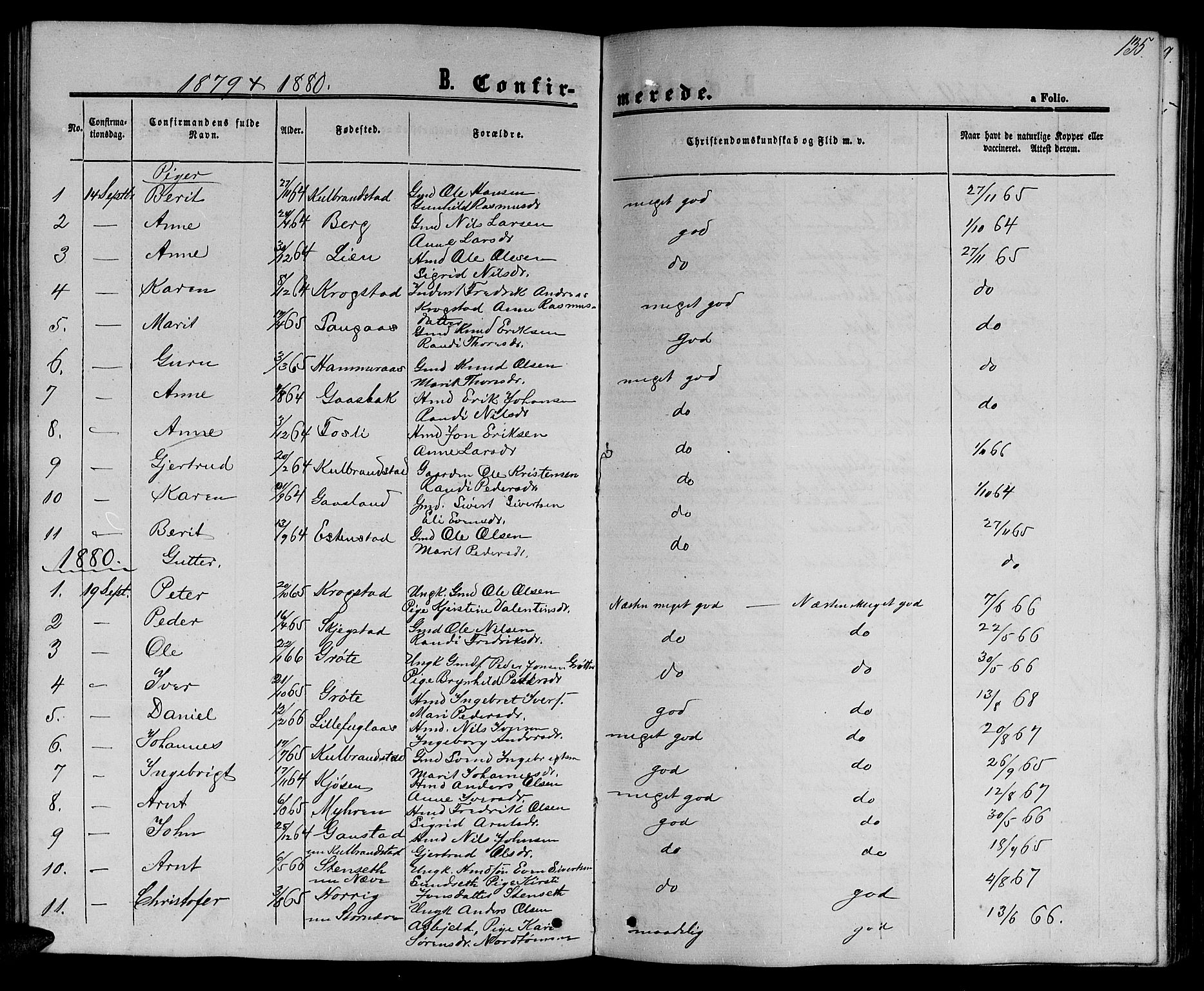 Ministerialprotokoller, klokkerbøker og fødselsregistre - Sør-Trøndelag, SAT/A-1456/694/L1131: Parish register (copy) no. 694C03, 1858-1886, p. 135