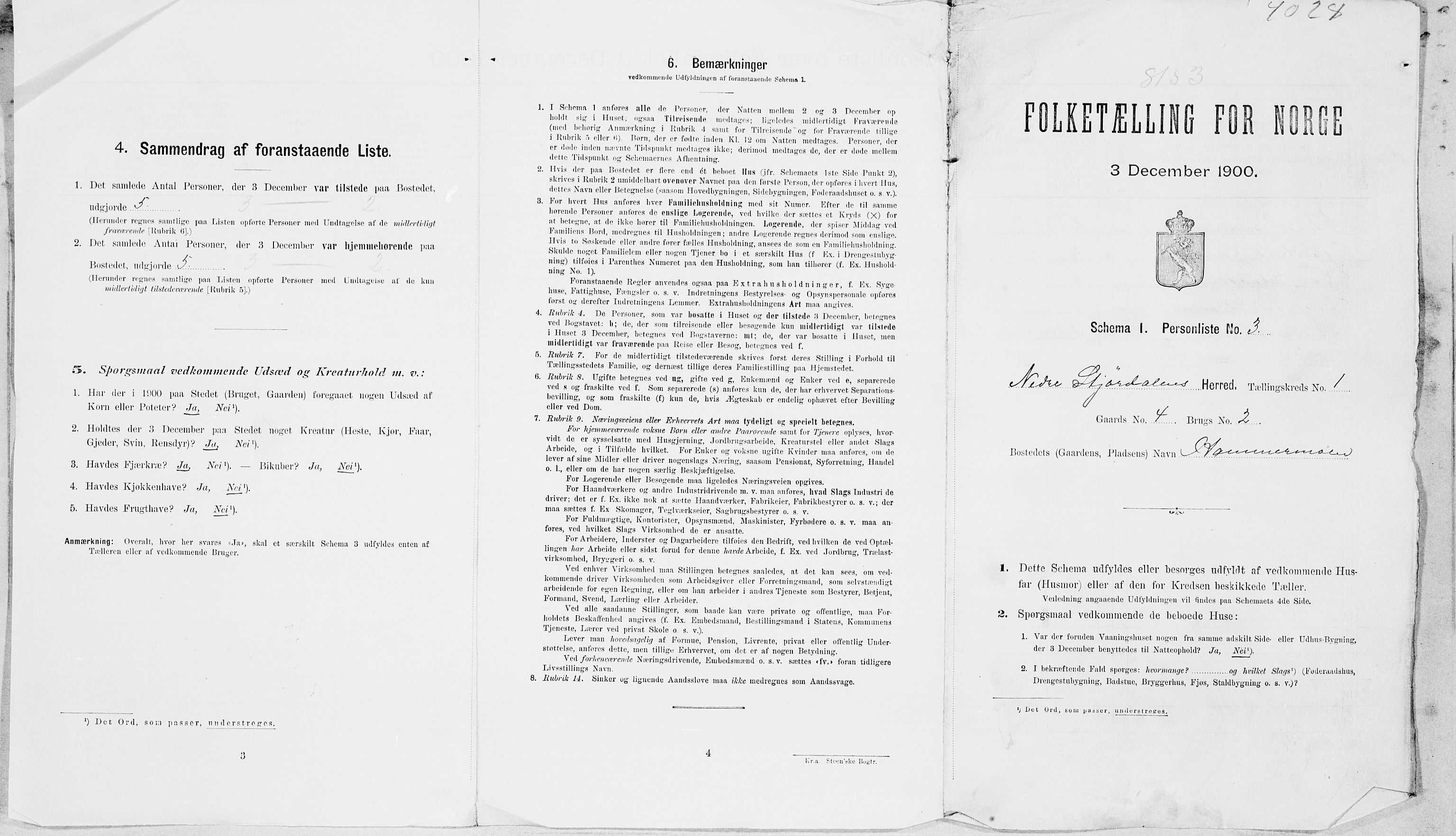 SAT, 1900 census for Nedre Stjørdal, 1900, p. 47