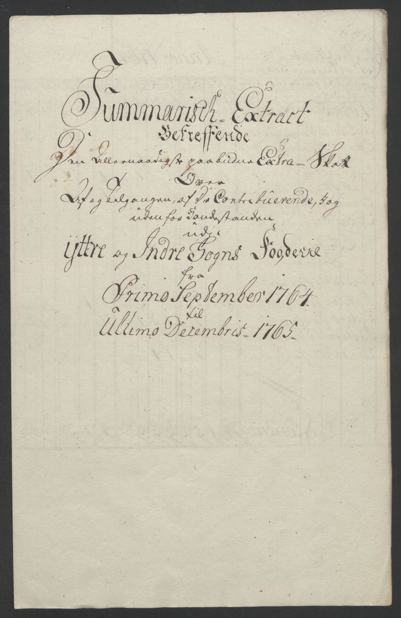 Rentekammeret inntil 1814, Realistisk ordnet avdeling, AV/RA-EA-4070/Ol/L0018: [Gg 10]: Ekstraskatten, 23.09.1762. Sogn, 1762-1772, p. 125