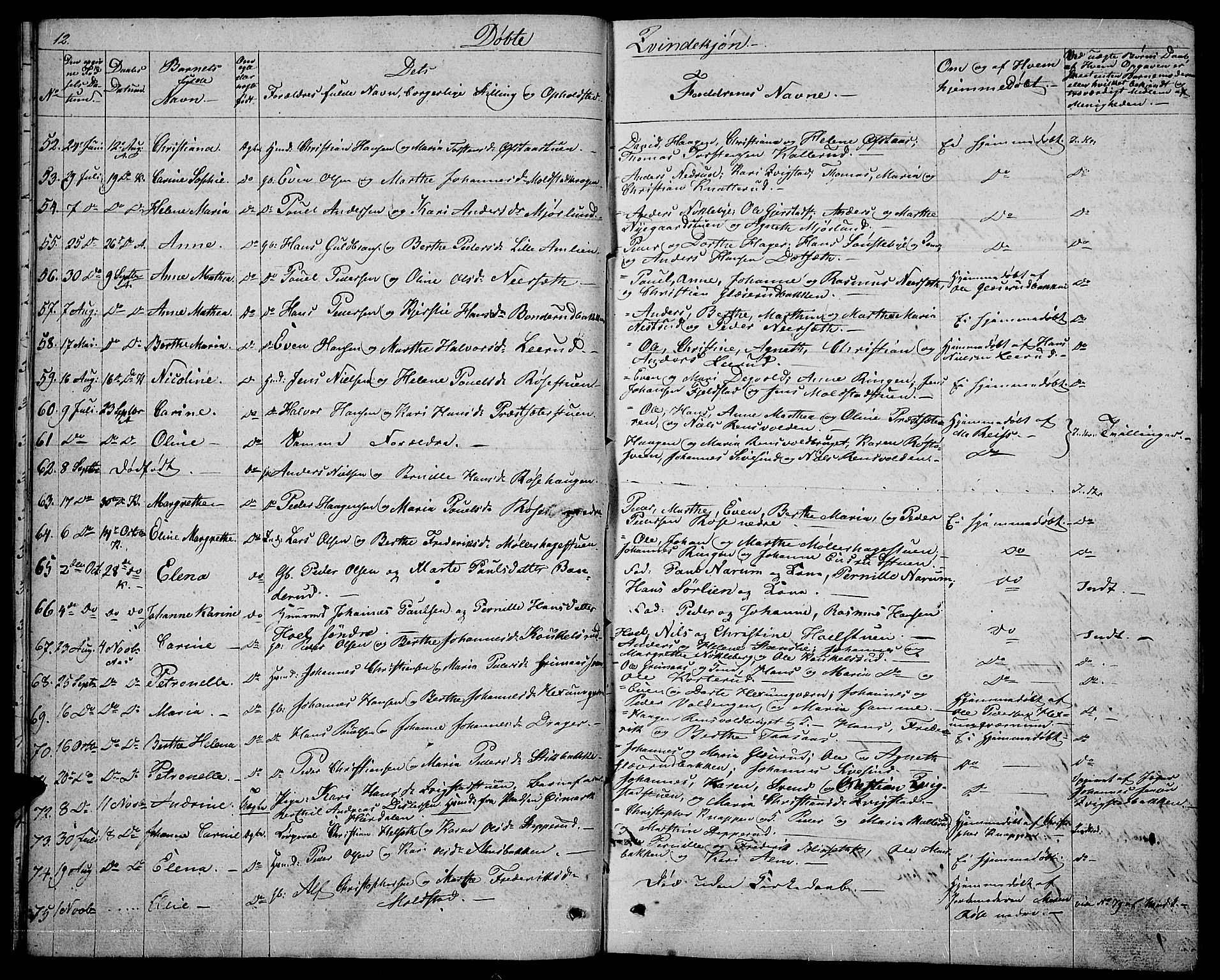 Vestre Toten prestekontor, SAH/PREST-108/H/Ha/Hab/L0001: Parish register (copy) no. 1, 1830-1836, p. 12