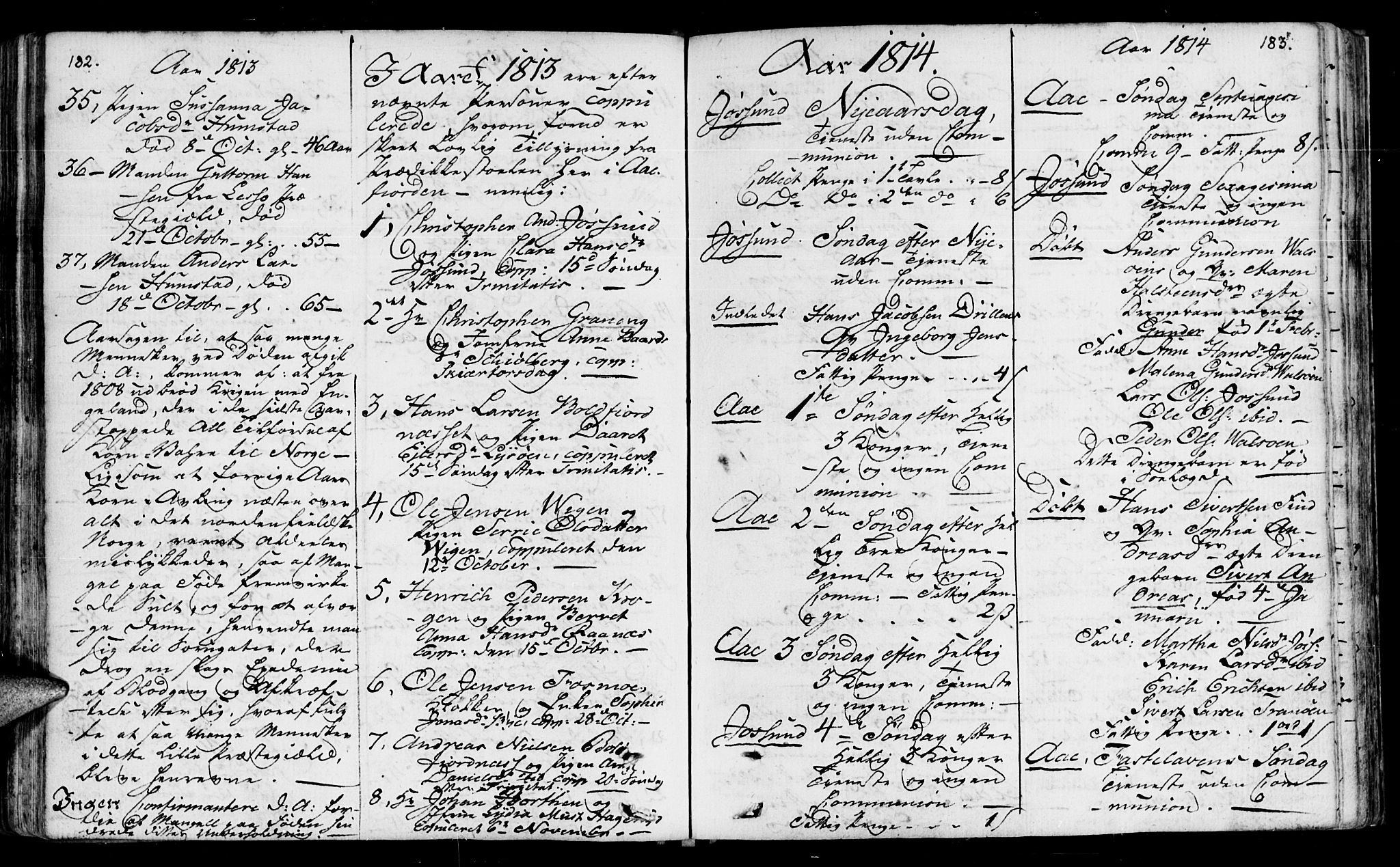 Ministerialprotokoller, klokkerbøker og fødselsregistre - Sør-Trøndelag, SAT/A-1456/655/L0674: Parish register (official) no. 655A03, 1802-1826, p. 182-183
