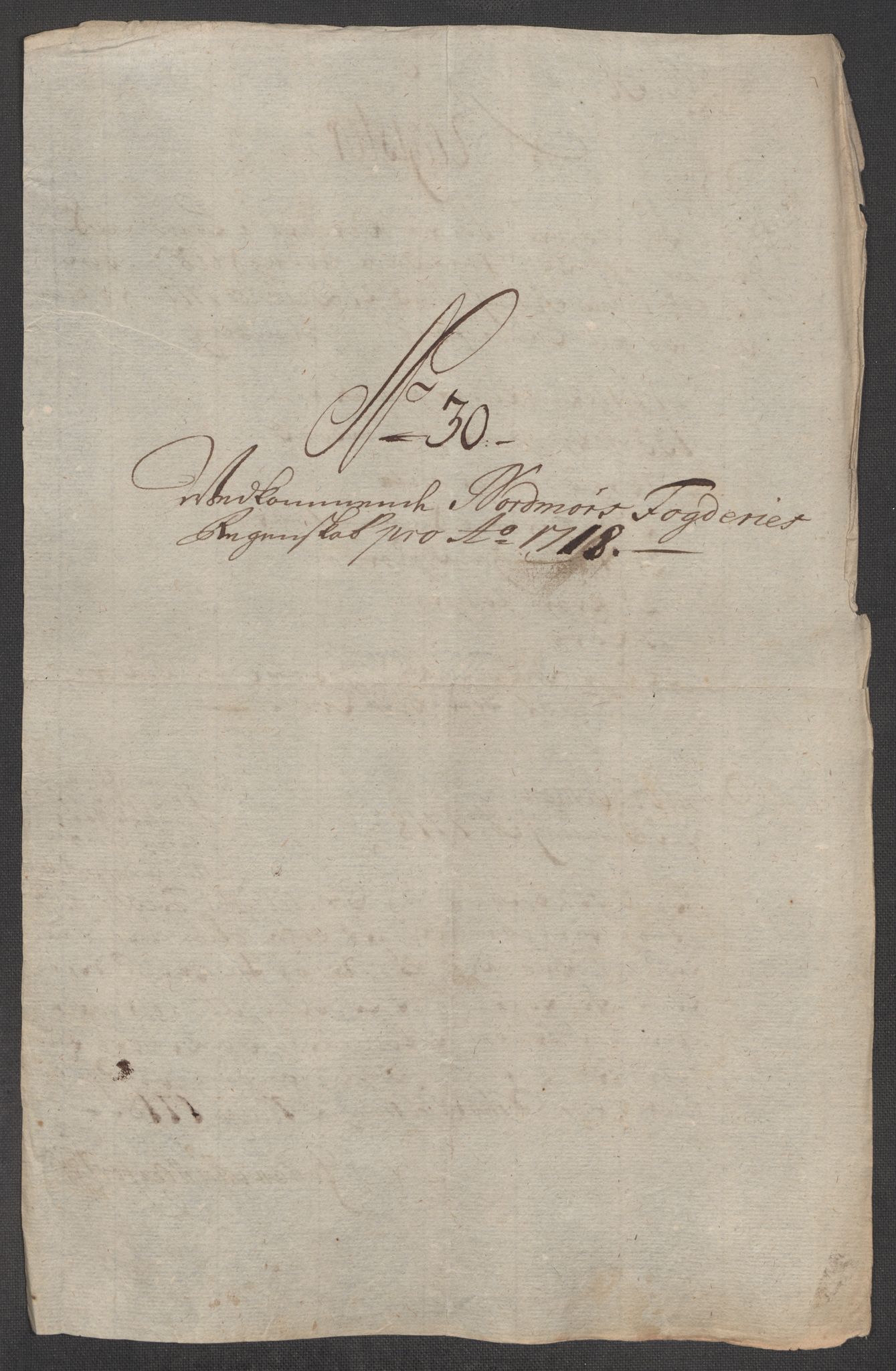 Rentekammeret inntil 1814, Reviderte regnskaper, Fogderegnskap, AV/RA-EA-4092/R56/L3751: Fogderegnskap Nordmøre, 1718, p. 201