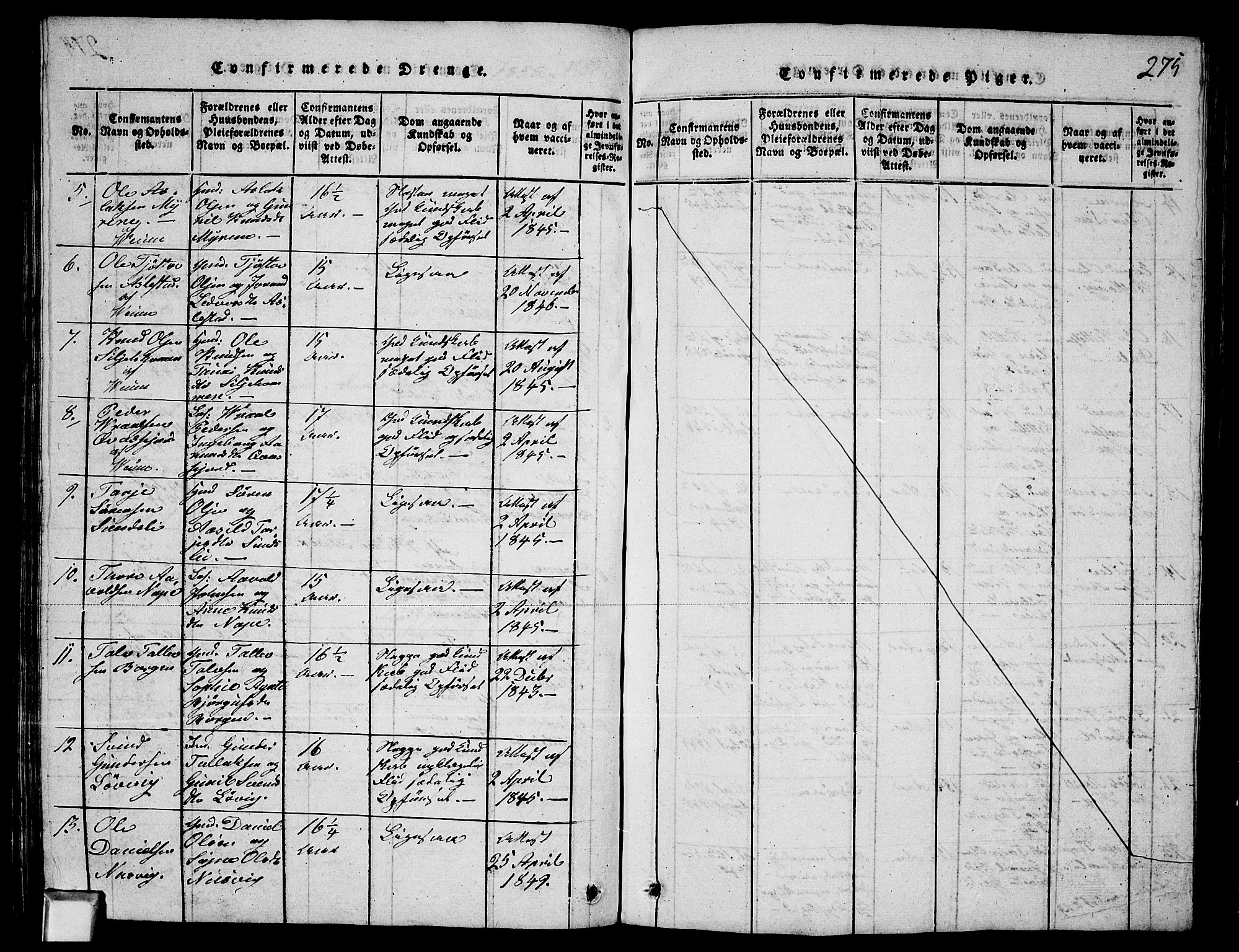 Fyresdal kirkebøker, SAKO/A-263/G/Ga/L0003: Parish register (copy) no. I 3, 1815-1863, p. 275
