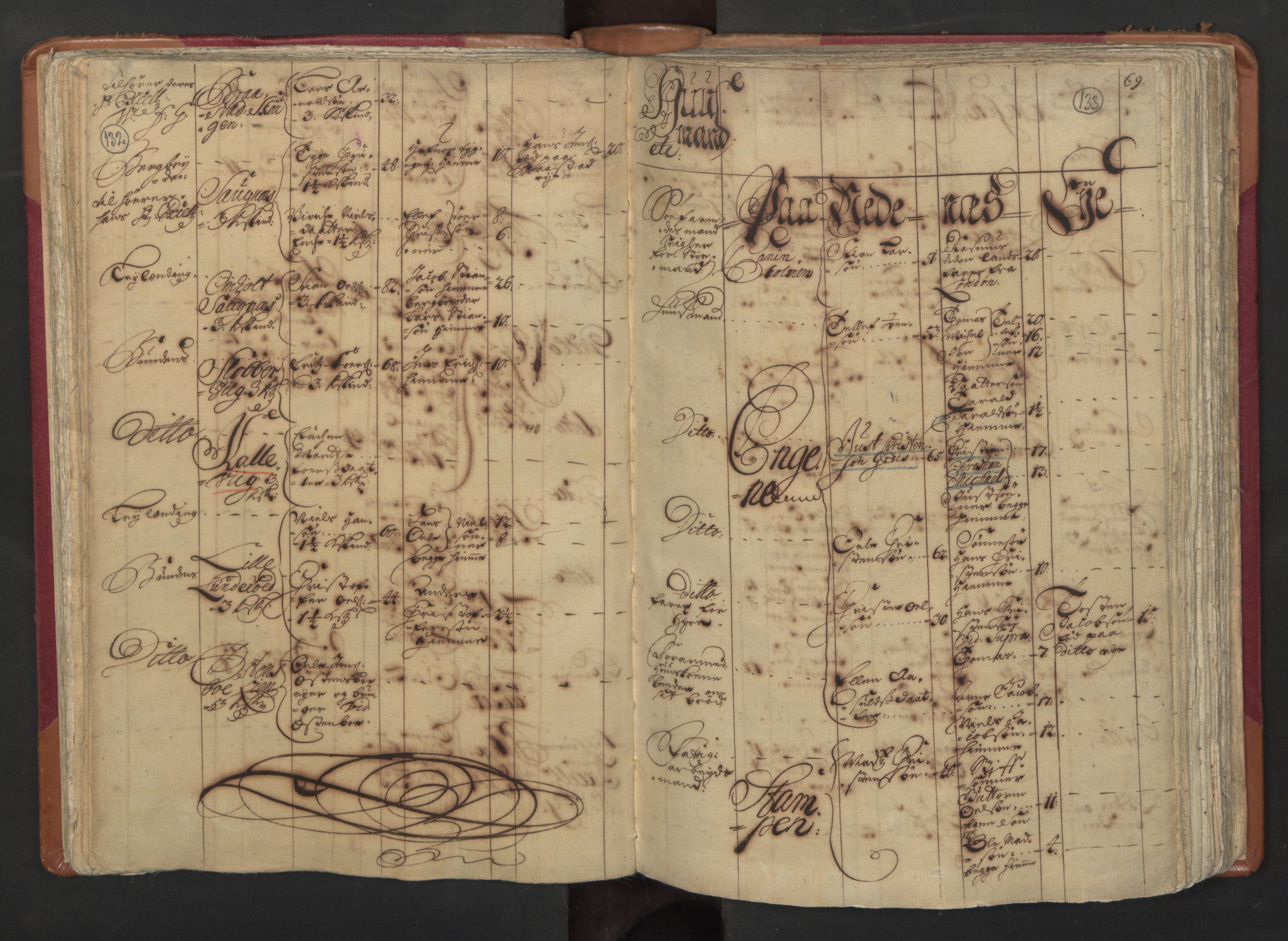 RA, Census (manntall) 1701, no. 3: Nedenes fogderi, 1701, p. 132-133