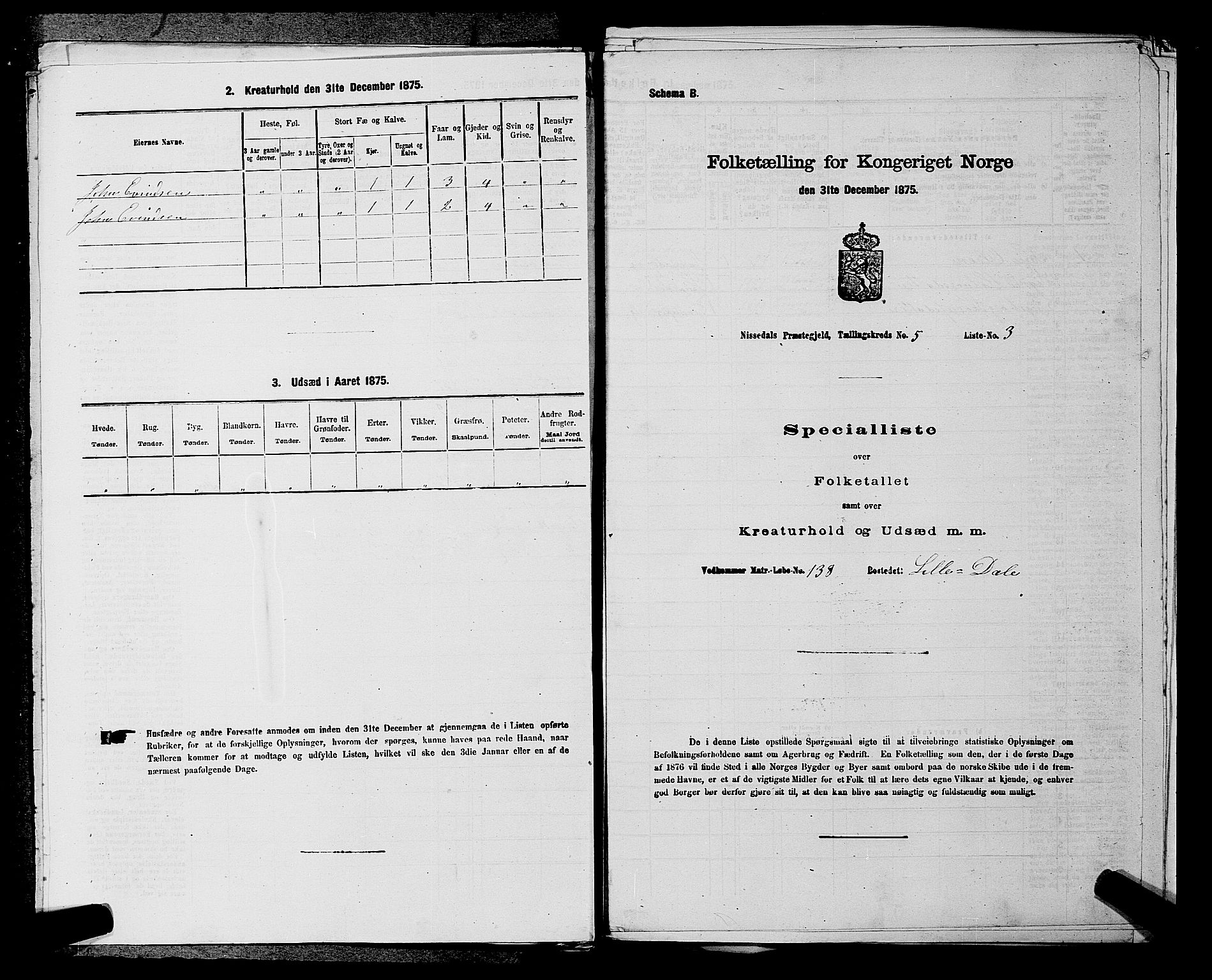 SAKO, 1875 census for 0830P Nissedal, 1875, p. 355