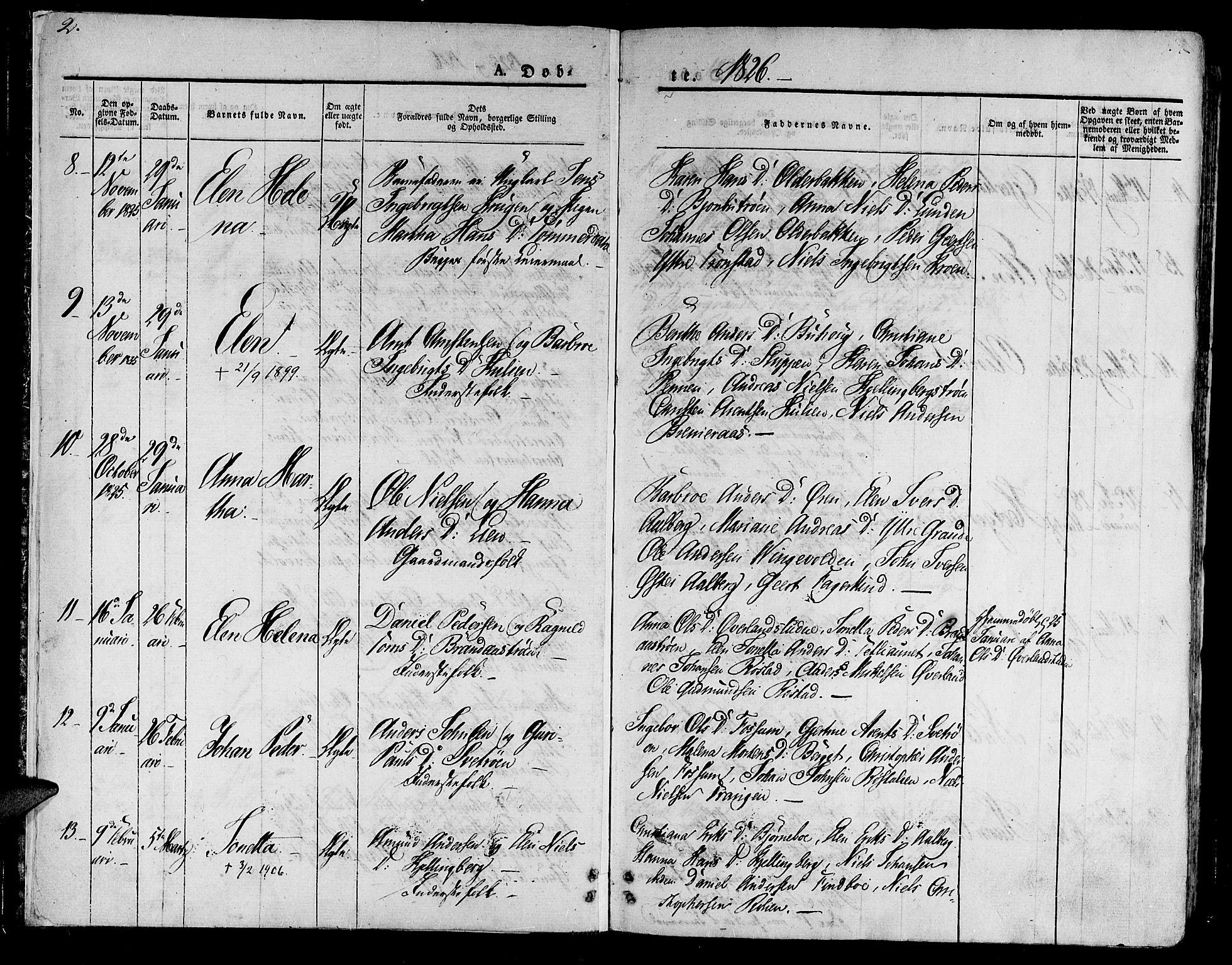 Ministerialprotokoller, klokkerbøker og fødselsregistre - Nord-Trøndelag, SAT/A-1458/701/L0006: Parish register (official) no. 701A06, 1825-1841, p. 2