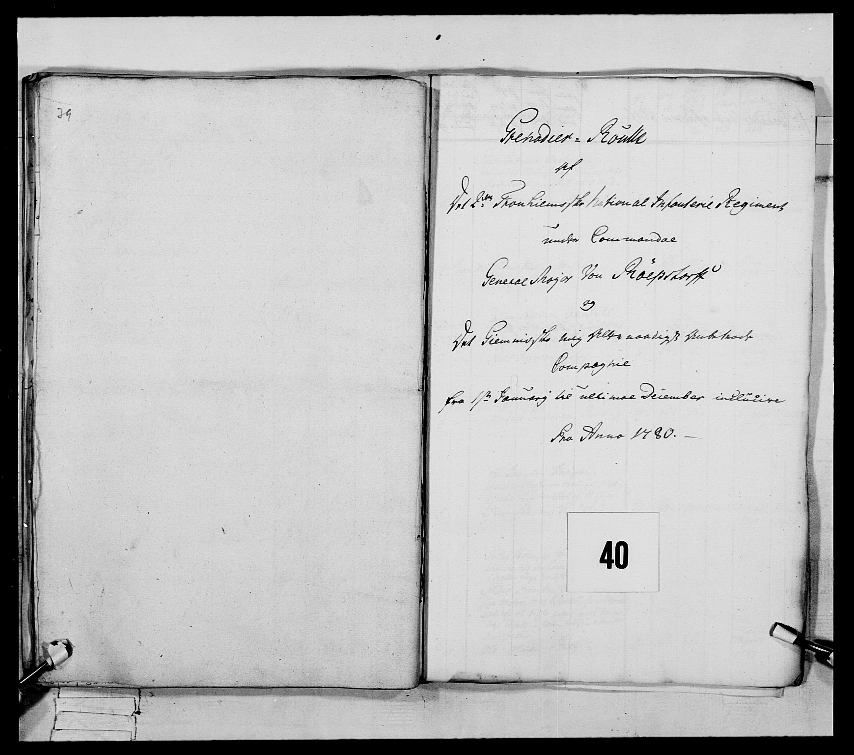 Generalitets- og kommissariatskollegiet, Det kongelige norske kommissariatskollegium, RA/EA-5420/E/Eh/L0078: 2. Trondheimske nasjonale infanteriregiment, 1779-1780, p. 223