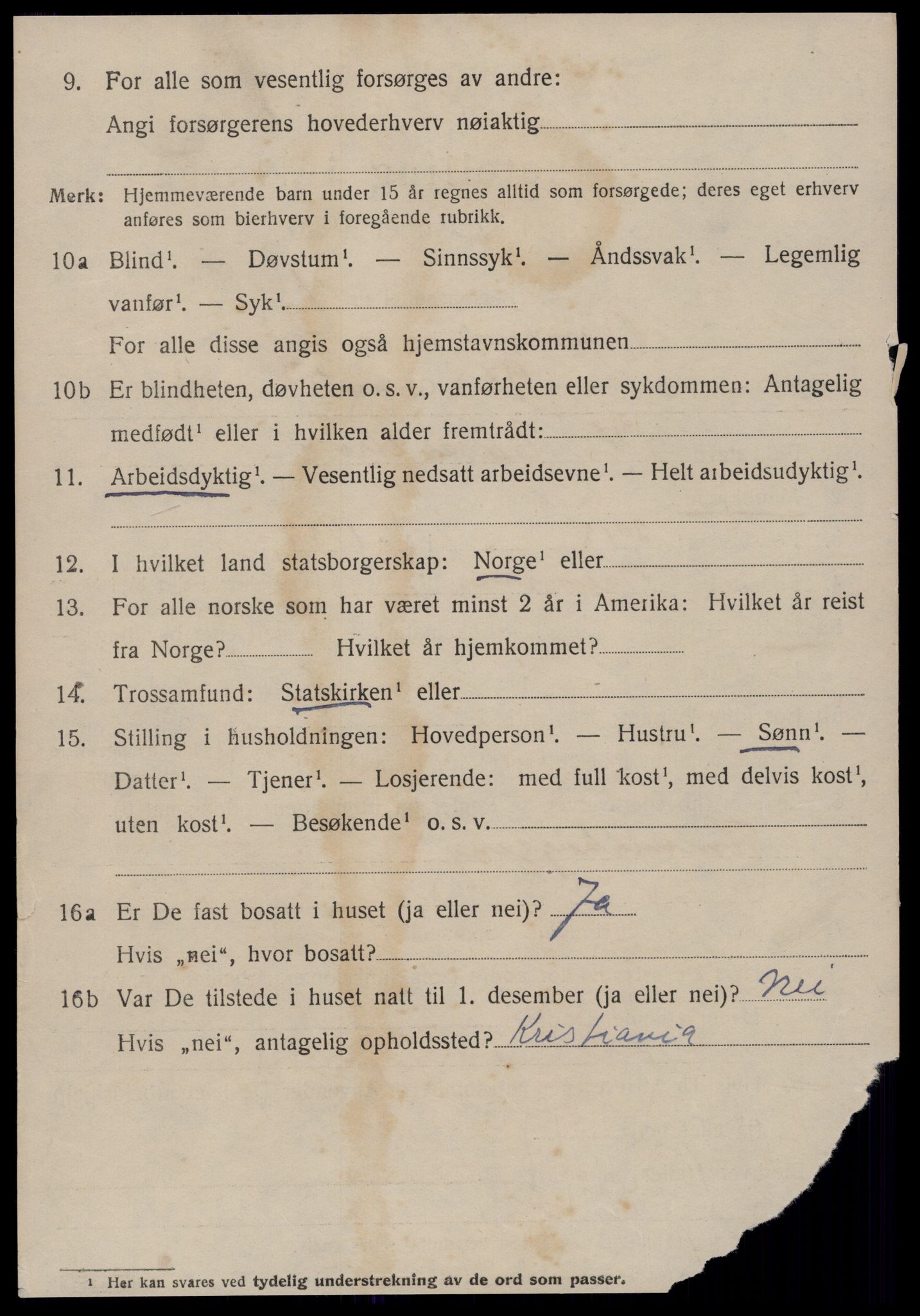 SAT, 1920 census for Bremsnes, 1920, p. 6736