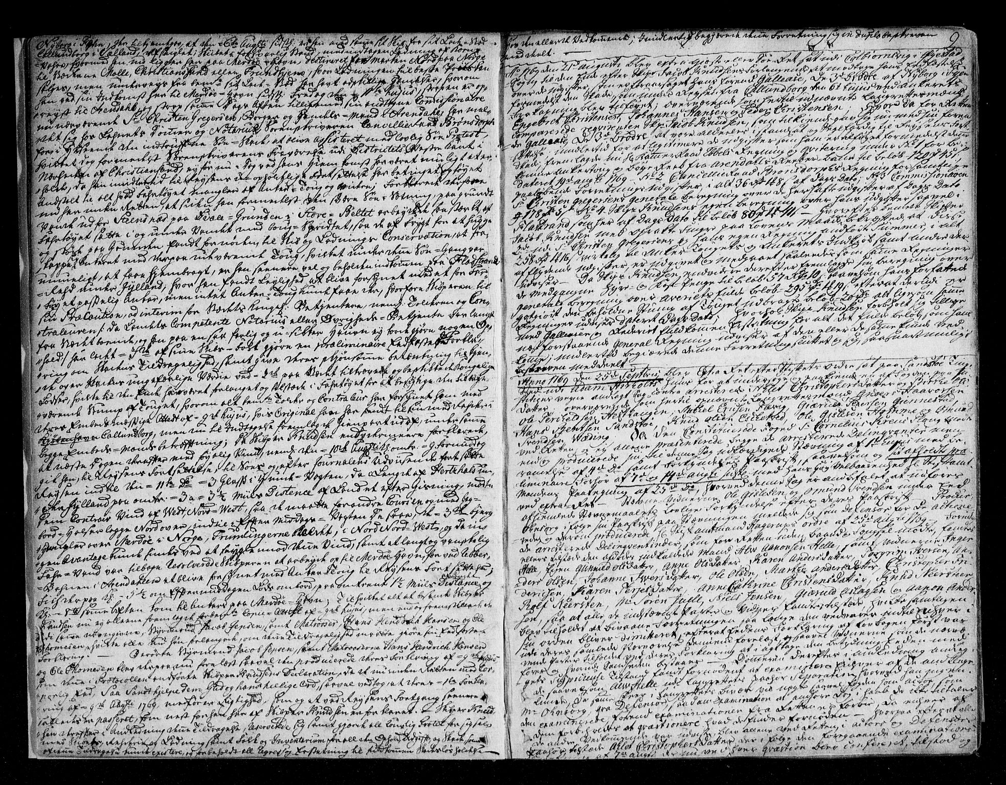 Nedenes sorenskriveri før 1824, AV/SAK-1221-0007/F/Fa/L0033: Tingbok med register nr 28, 1769-1774, p. 8b-9a