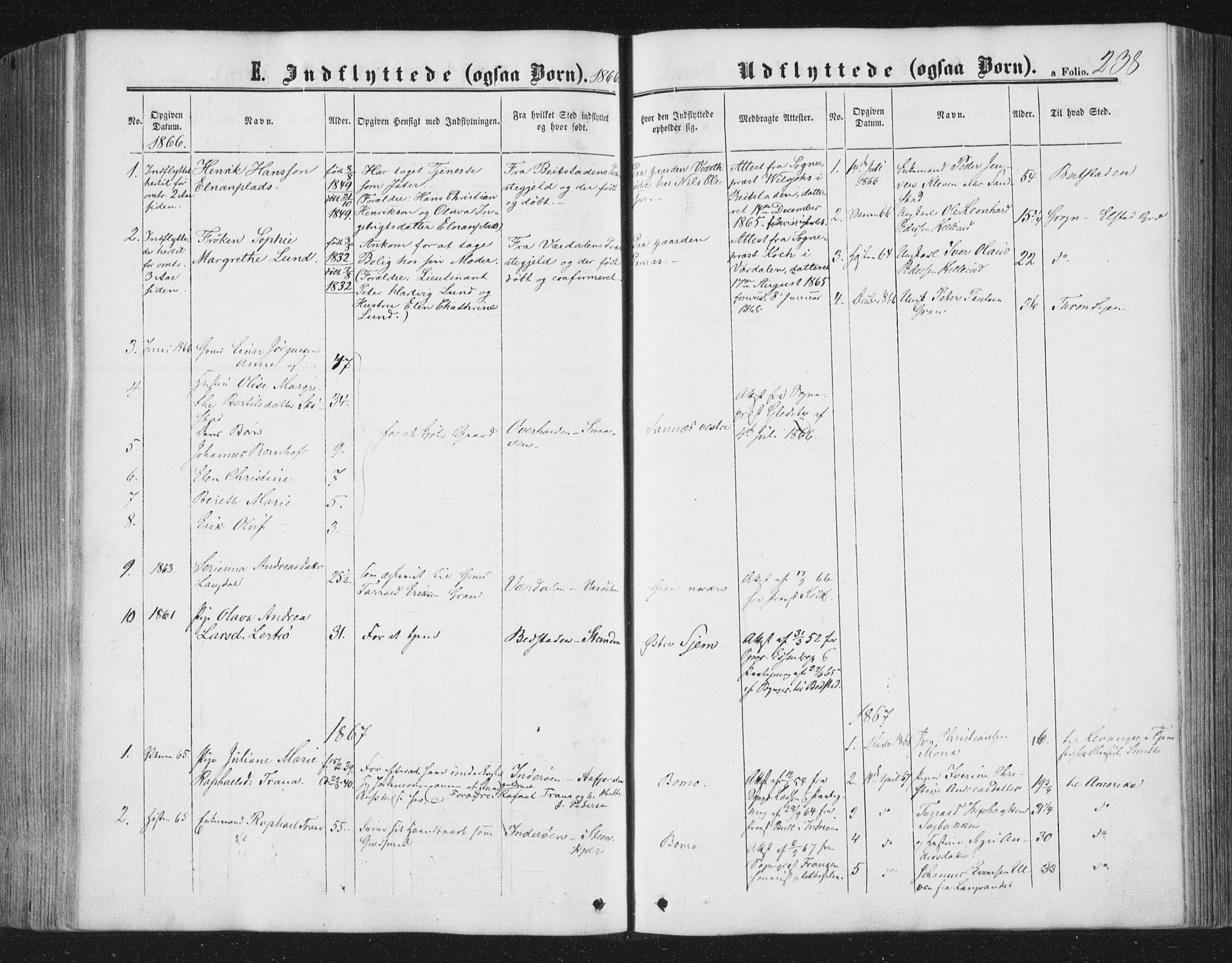 Ministerialprotokoller, klokkerbøker og fødselsregistre - Nord-Trøndelag, SAT/A-1458/749/L0472: Parish register (official) no. 749A06, 1857-1873, p. 238