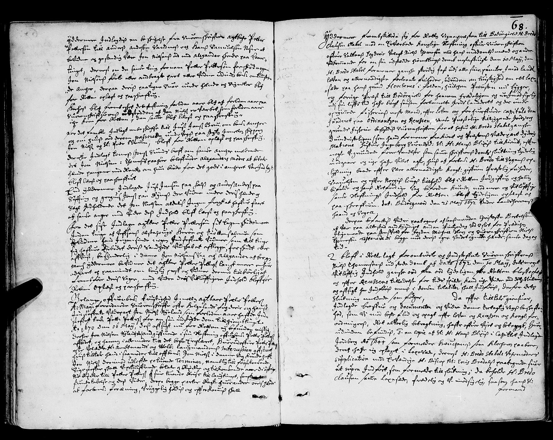 Nordland og Finnmarks lagstol, SAT/A-5608/X/L0002: Justisprotokoll, 1666-1690, p. 68