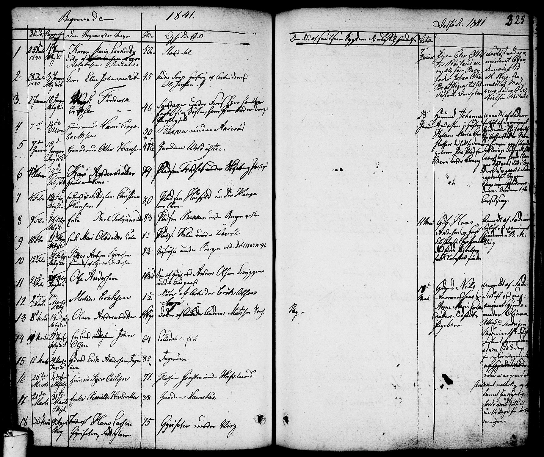 Skjeberg prestekontor Kirkebøker, AV/SAO-A-10923/F/Fa/L0005: Parish register (official) no. I 5, 1830-1845, p. 325