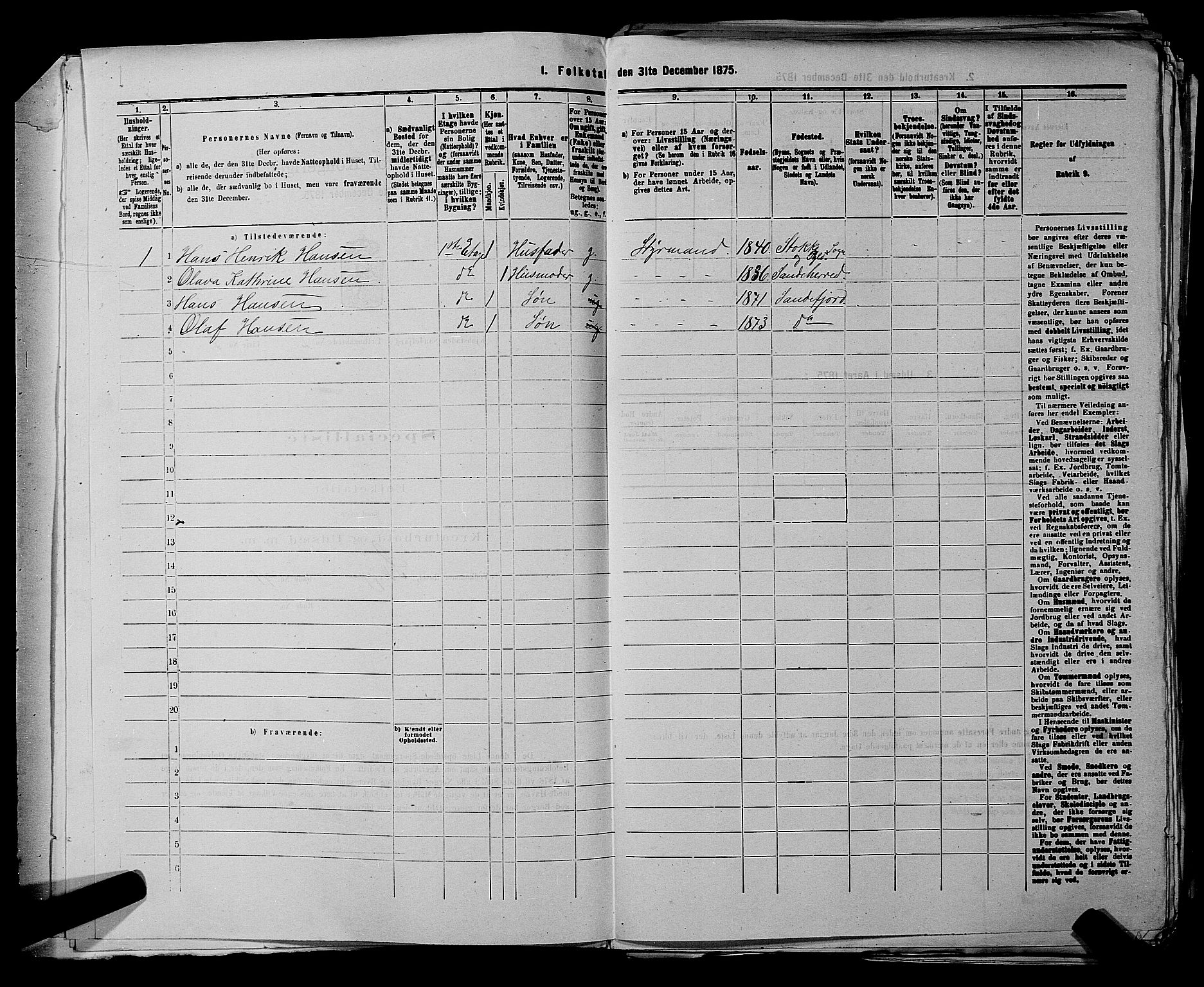 SAKO, 1875 census for 0706B Sandeherred/Sandefjord, 1875, p. 187