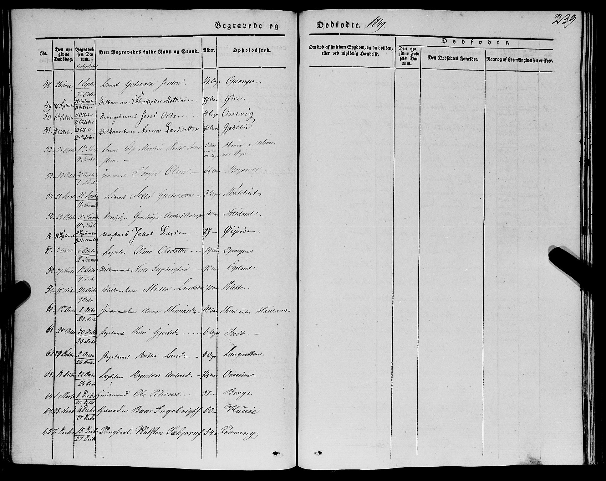 Kvinnherad sokneprestembete, SAB/A-76401/H/Haa: Parish register (official) no. A 7, 1843-1853, p. 239