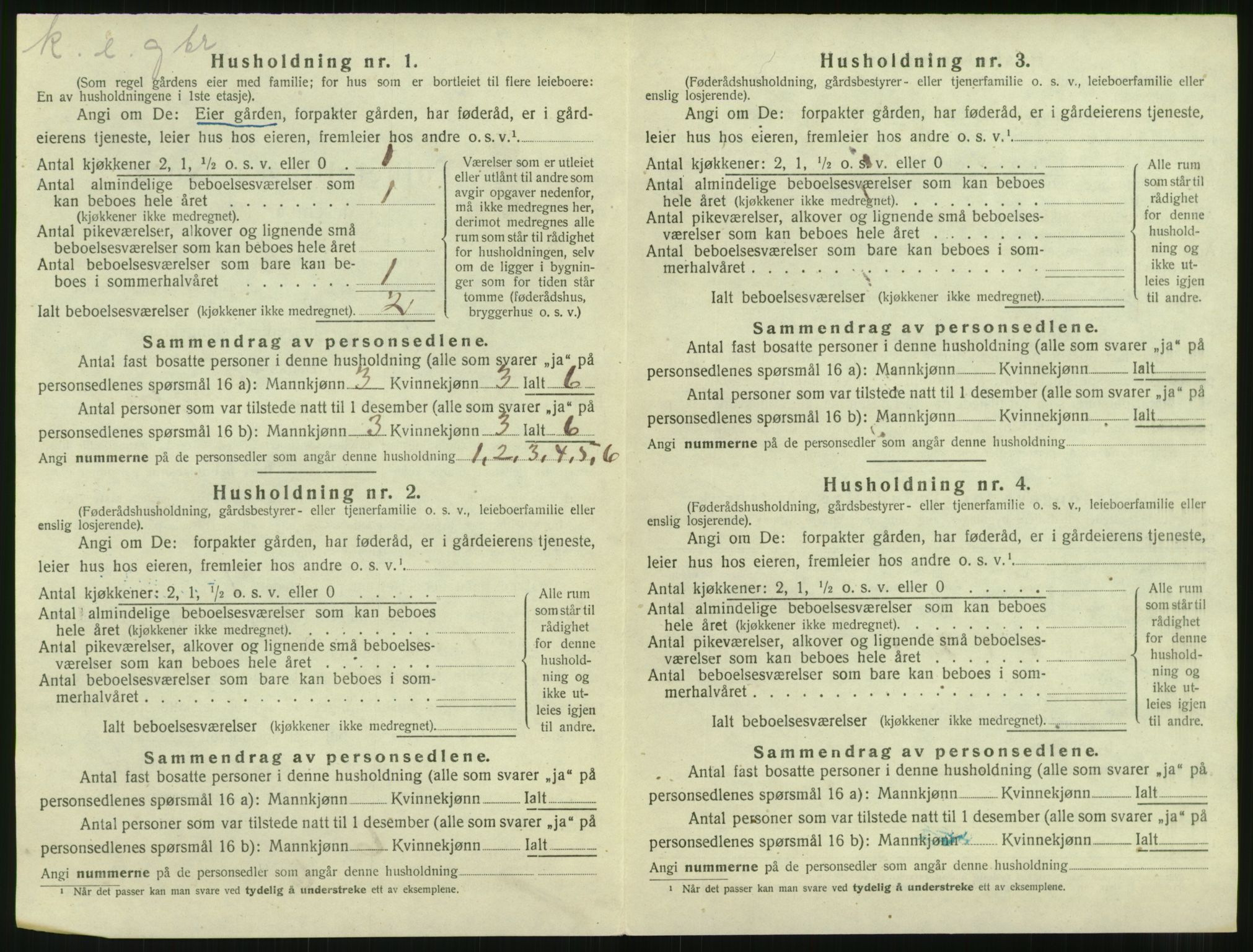 SAT, 1920 census for Nesset, 1920, p. 107