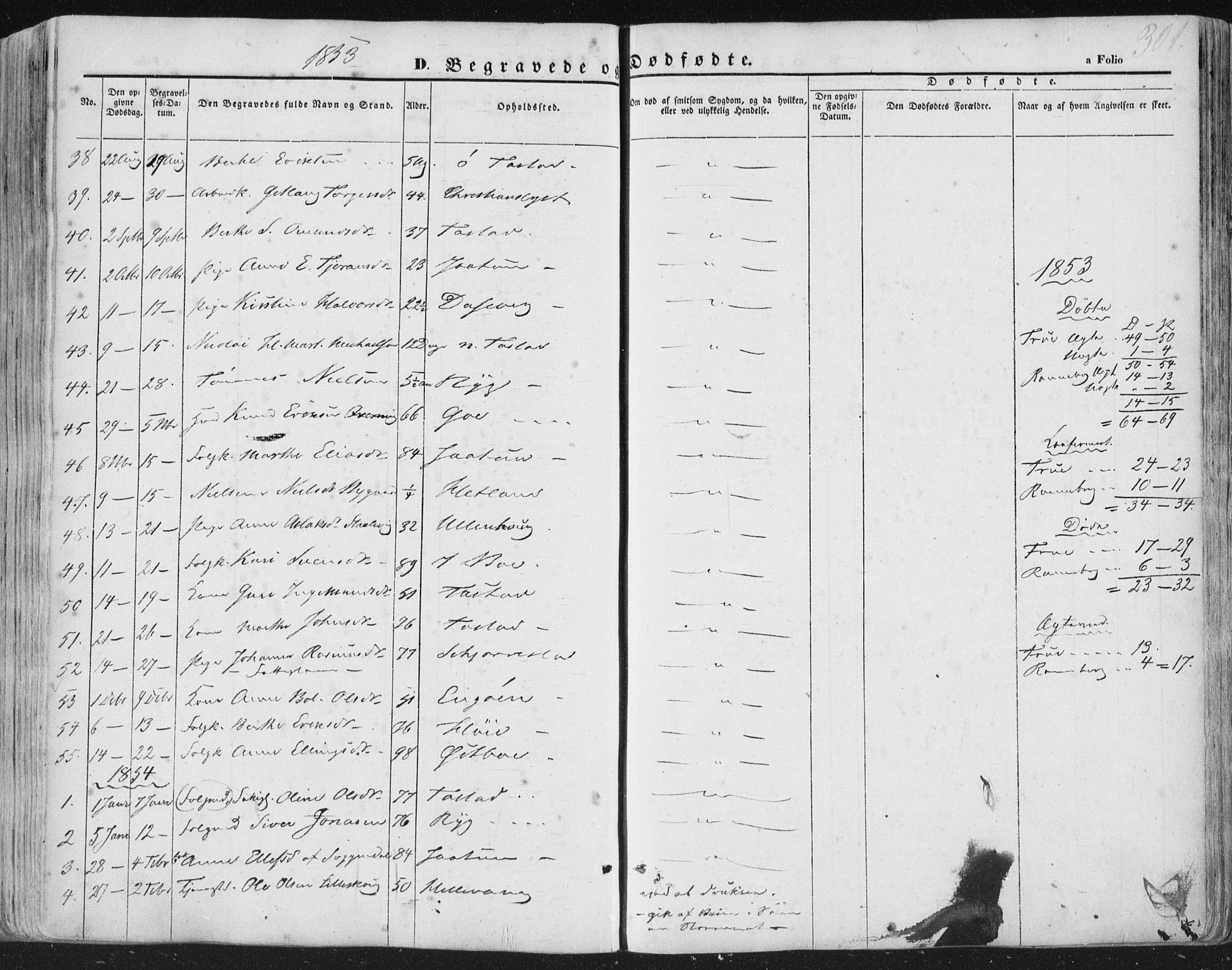 Hetland sokneprestkontor, AV/SAST-A-101826/30/30BA/L0002: Parish register (official) no. A 2, 1849-1869, p. 301