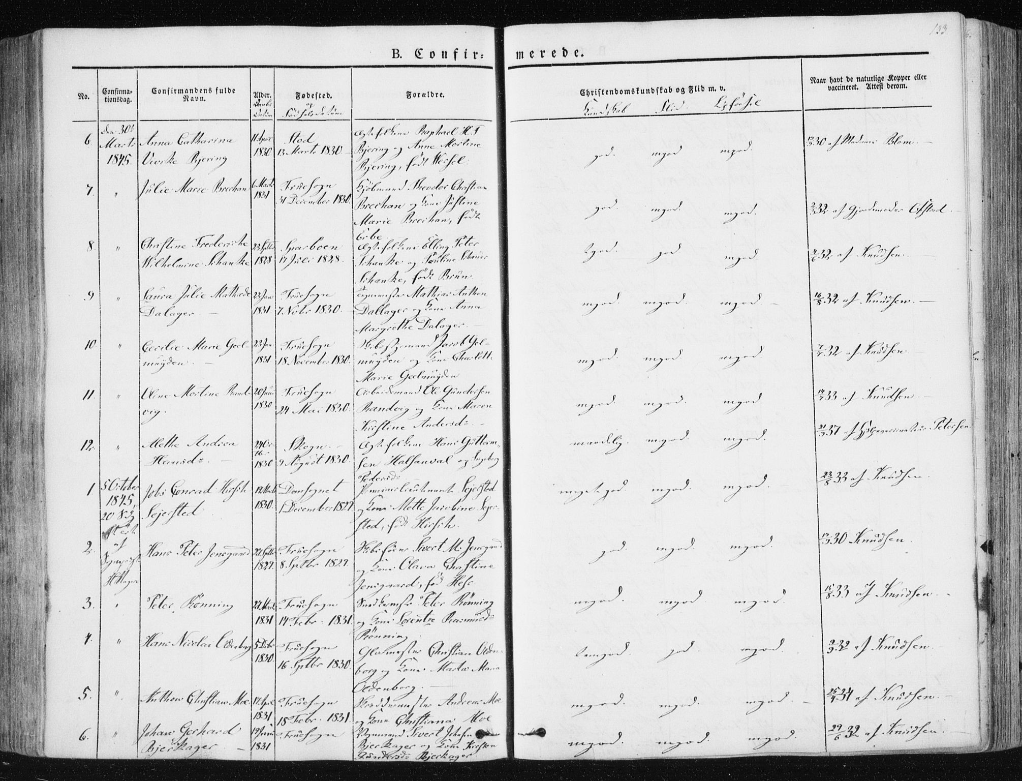 Ministerialprotokoller, klokkerbøker og fødselsregistre - Sør-Trøndelag, SAT/A-1456/602/L0110: Parish register (official) no. 602A08, 1840-1854, p. 153