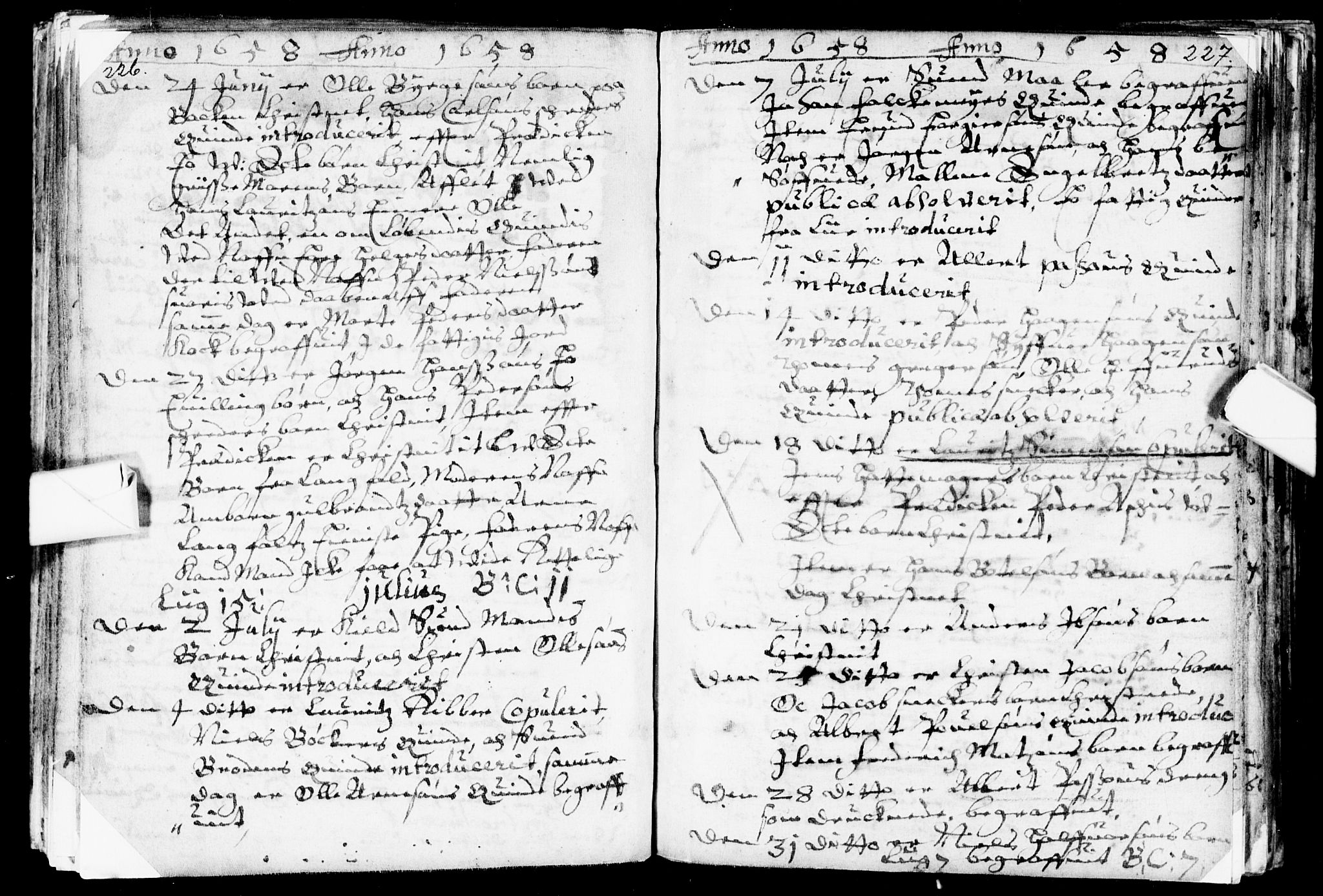 Bragernes kirkebøker, AV/SAKO-A-6/F/Fa/L0001: Parish register (official) no. I 1, 1634-1662, p. 226-227