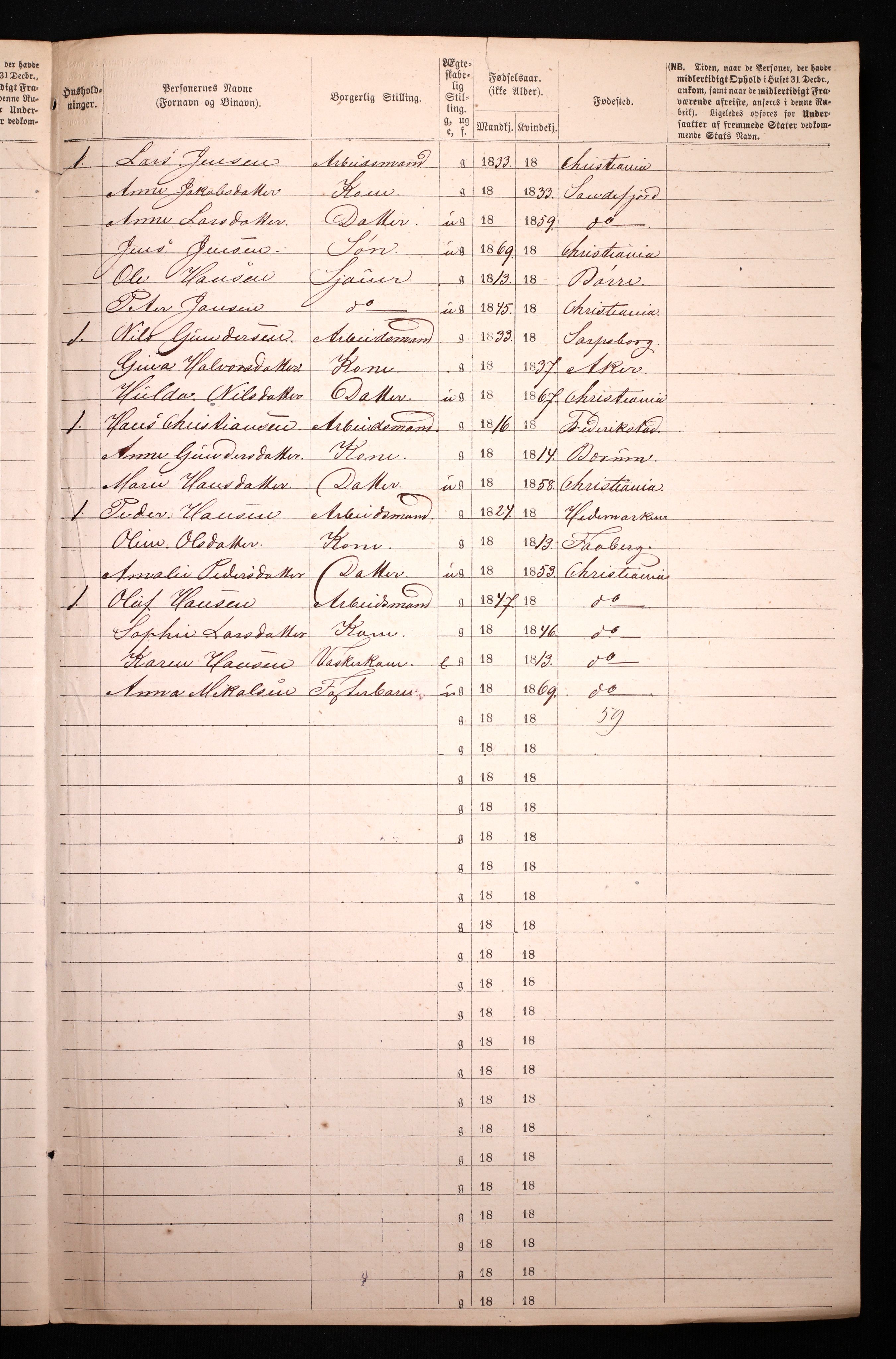 RA, 1870 census for 0301 Kristiania, 1870, p. 3762