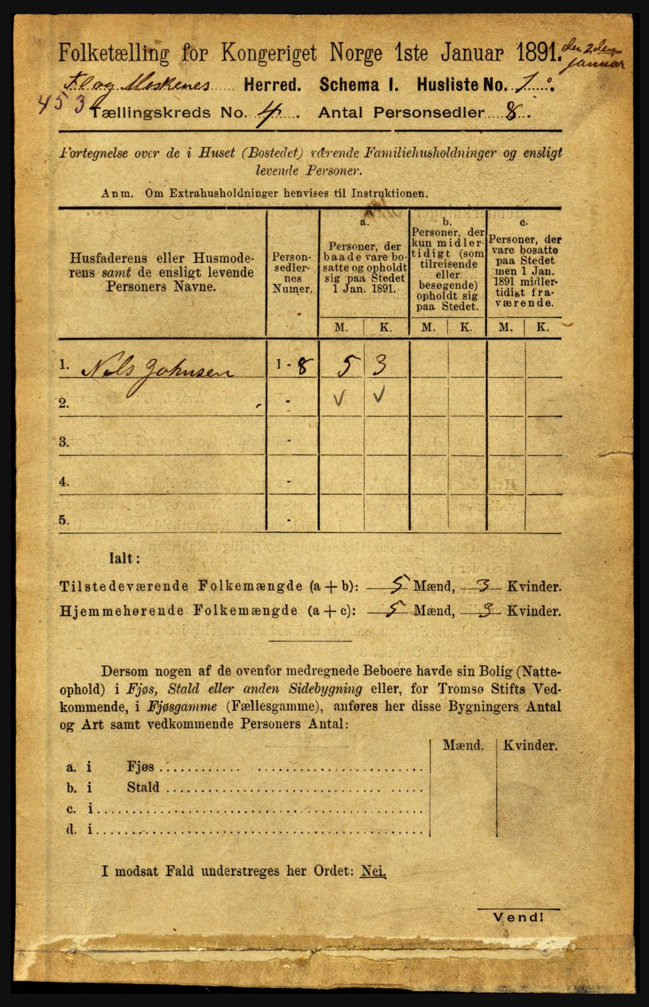 RA, 1891 census for 1859 Flakstad, 1891, p. 1785