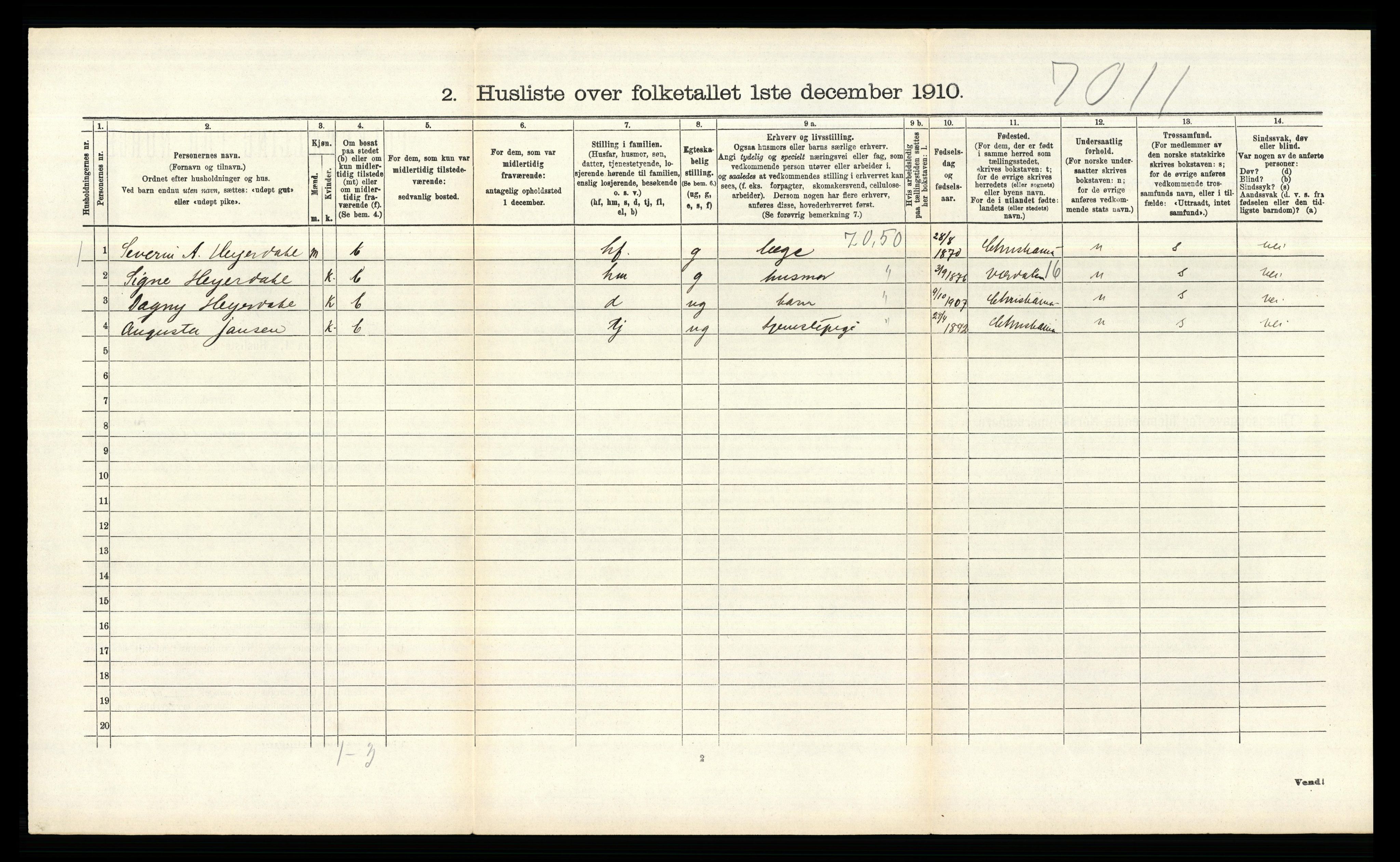 RA, 1910 census for Aker, 1910, p. 1284