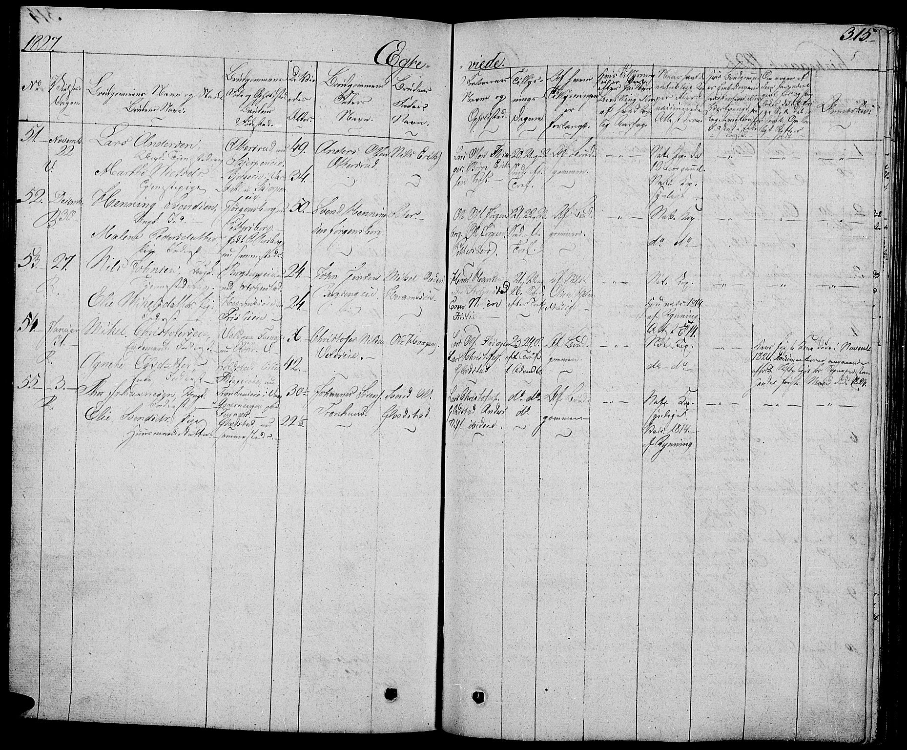 Ringsaker prestekontor, AV/SAH-PREST-014/L/La/L0004: Parish register (copy) no. 4, 1827-1838, p. 315