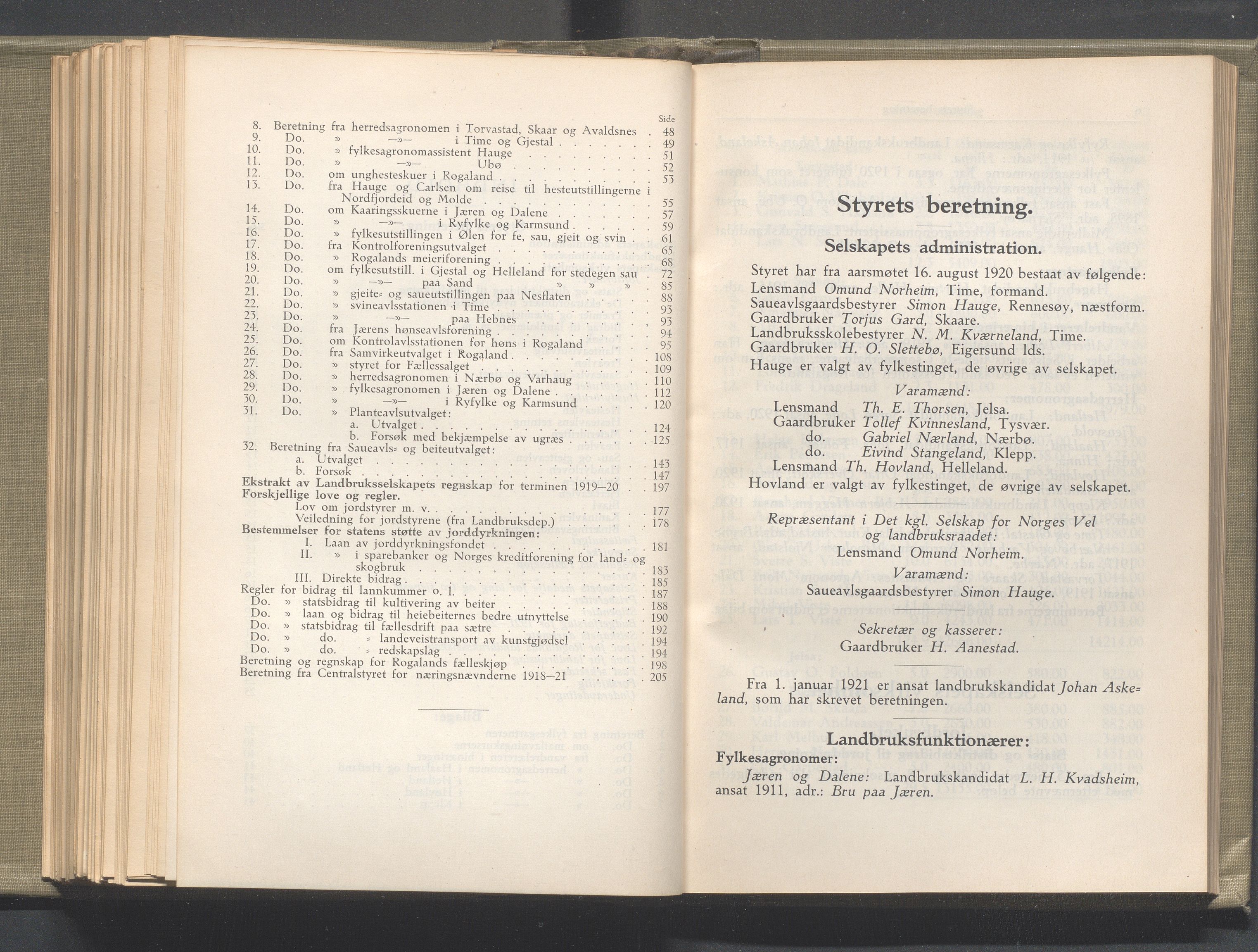 Rogaland fylkeskommune - Fylkesrådmannen , IKAR/A-900/A/Aa/Aaa/L0040: Møtebok , 1921, p. 4-5