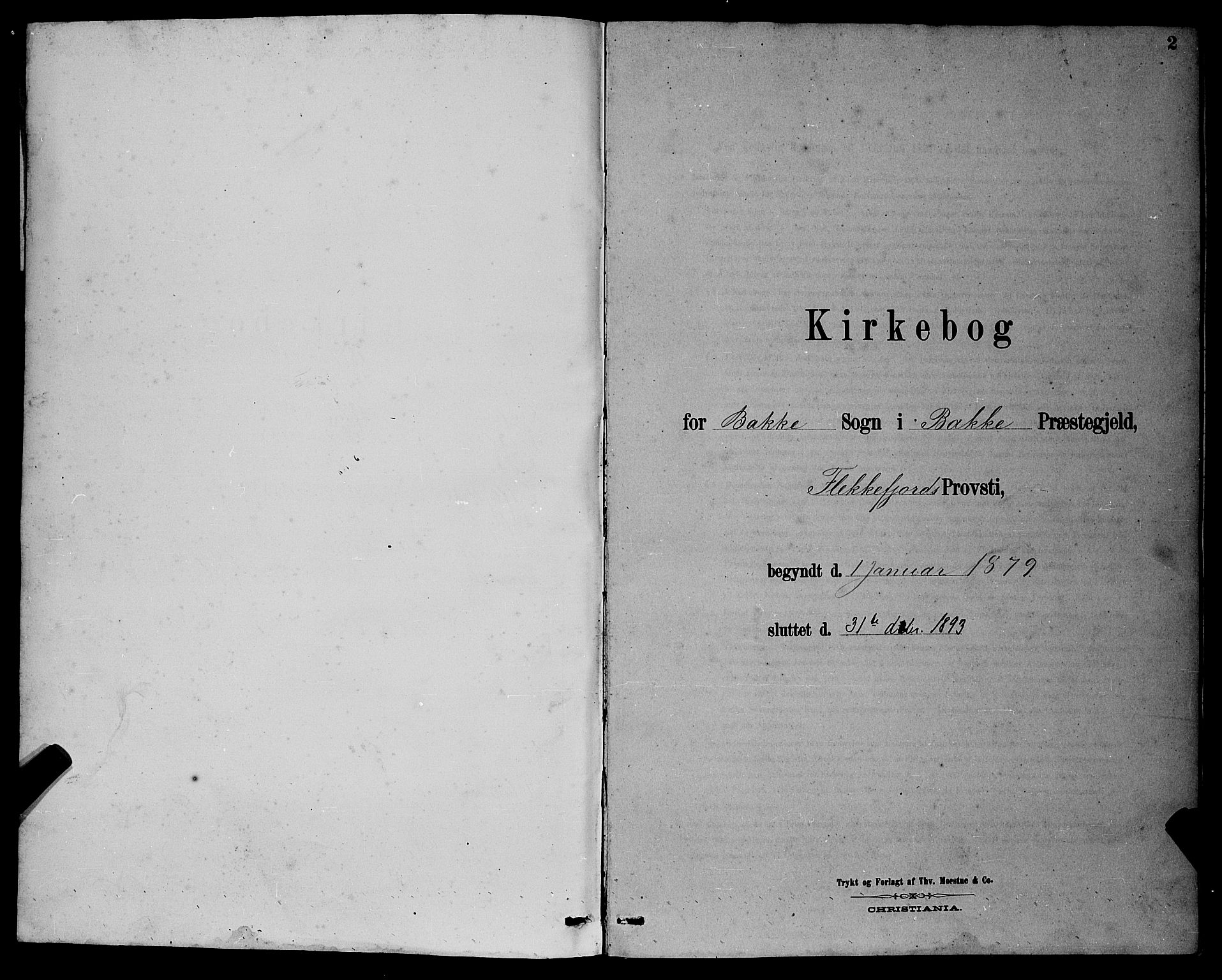 Bakke sokneprestkontor, AV/SAK-1111-0002/F/Fb/Fba/L0002: Parish register (copy) no. B 2, 1879-1893, p. 2