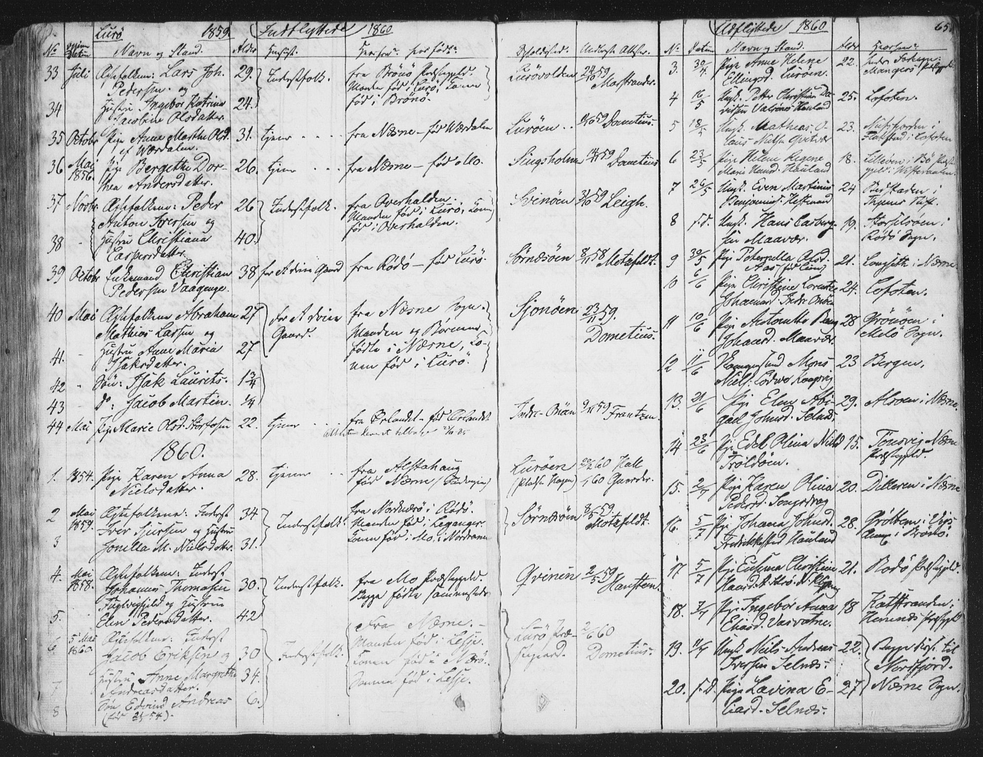 Ministerialprotokoller, klokkerbøker og fødselsregistre - Nordland, SAT/A-1459/839/L0566: Parish register (official) no. 839A03, 1825-1862, p. 65